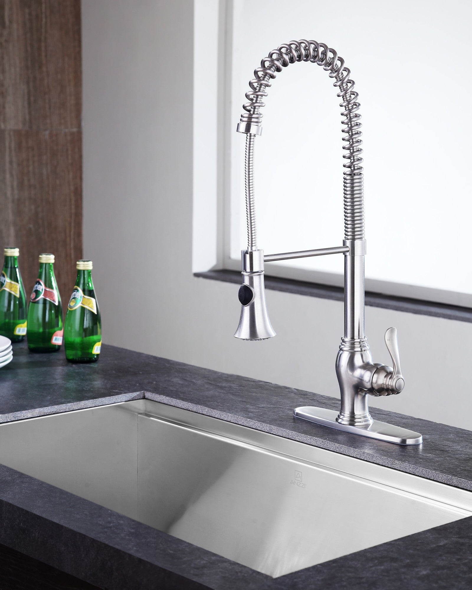 Bastion Single Handle Standard Kitchen Faucet in Brushed Nickel — thumbnail 3