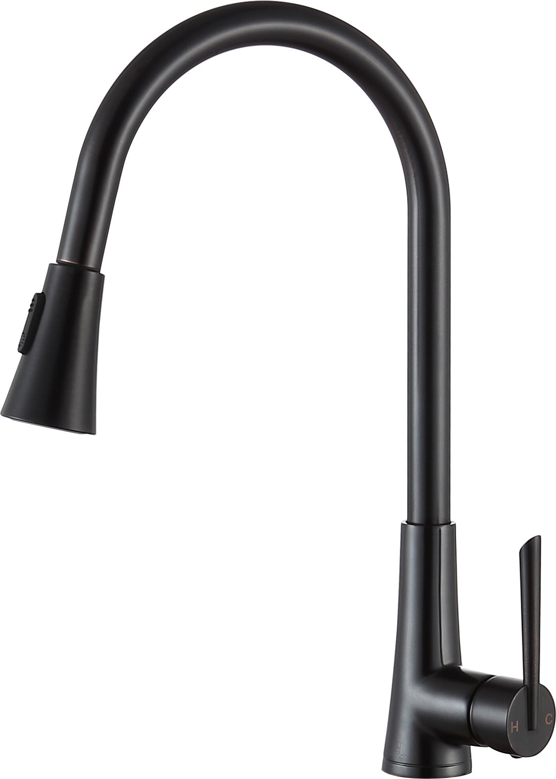 ANZZI Tulip Series 17.72 in.H Single-Handle Pull-Out Sprayer Kitchen Faucet with Brass Material in Oil Rubbed Bronze Finish