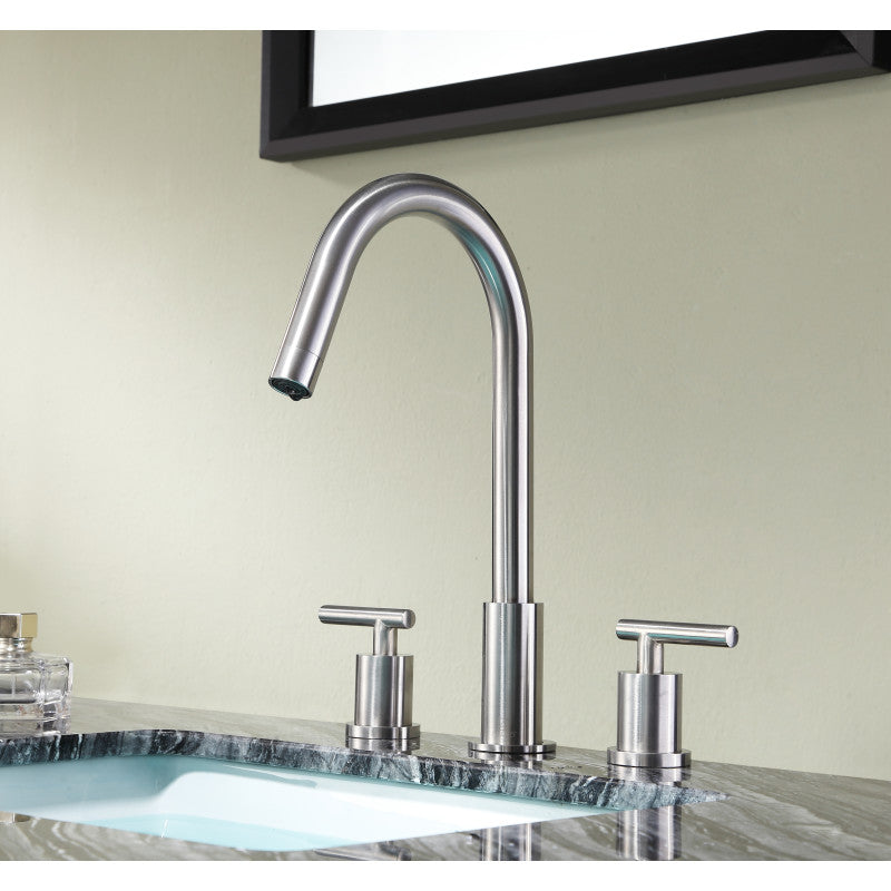 Spartan 8 in. Widespread 2-Handle Bathroom Faucet in Brushed Nickel — thumbnail 3