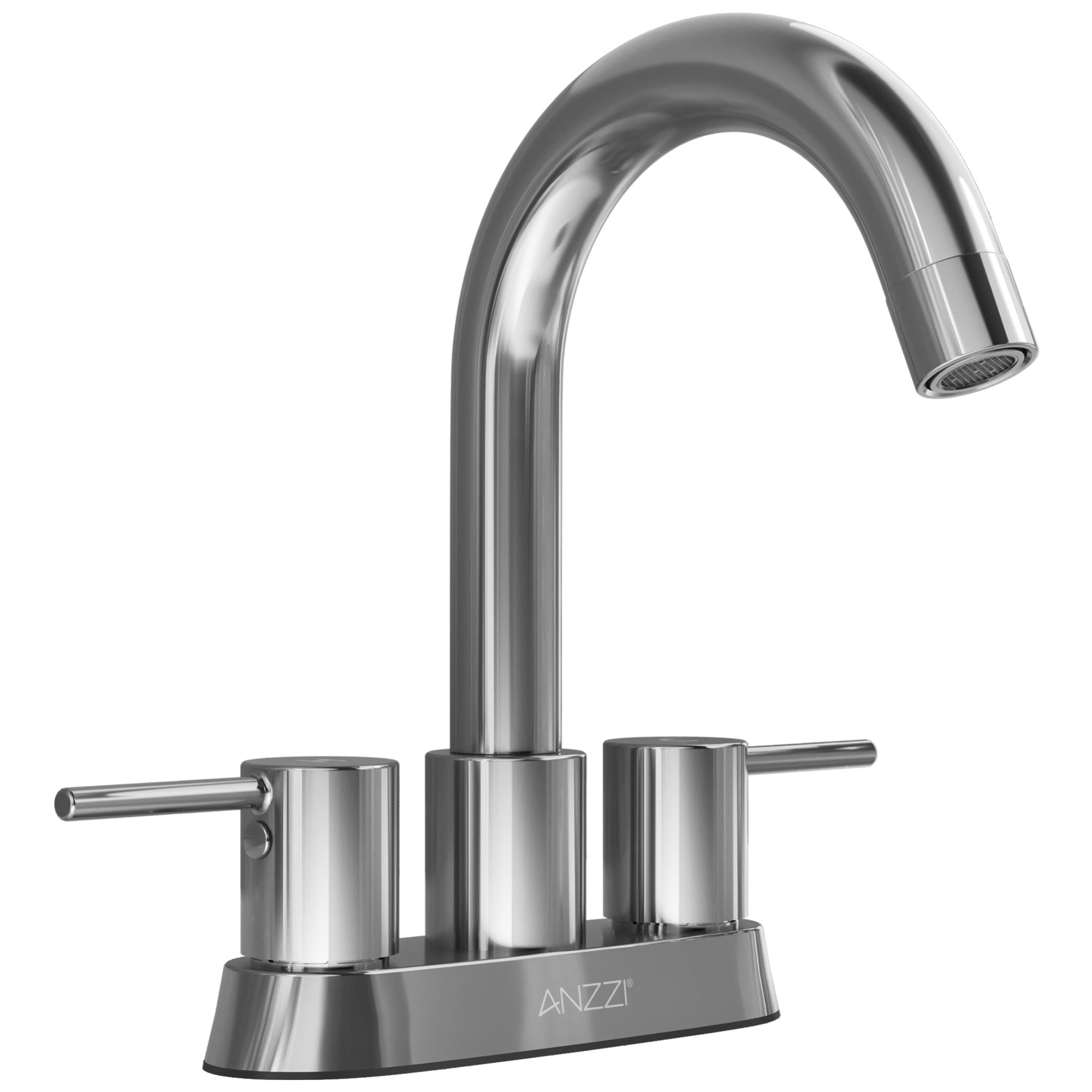 Remnants Series 4 in. Centerset Double Handle Mid Arc Bathroom Sink Faucet with Drain Kit and Deckplate Included
