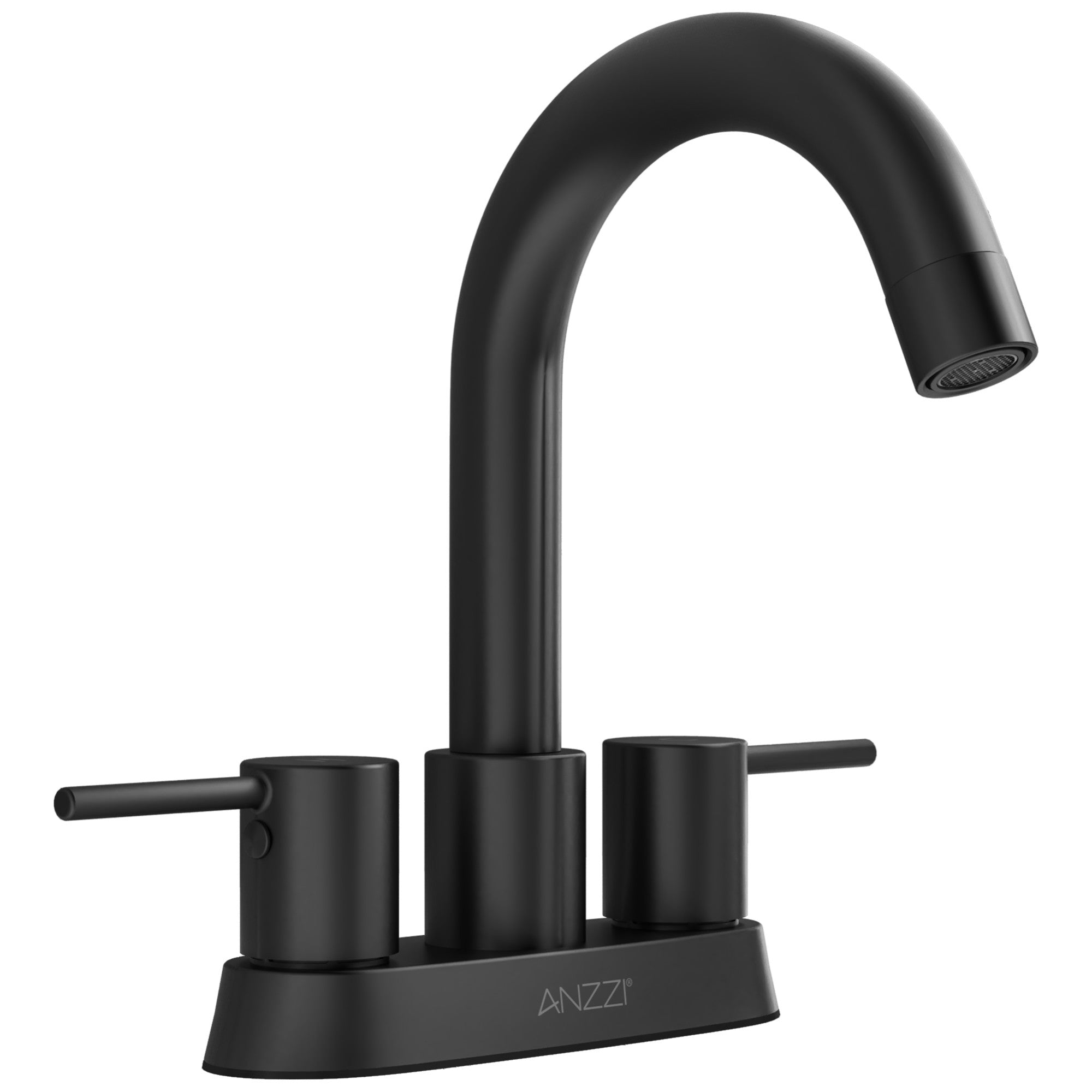 Remnants Series 4 in. Centerset Double Handle Mid Arc Bathroom Sink Faucet with Drain Kit and Deckplate Included