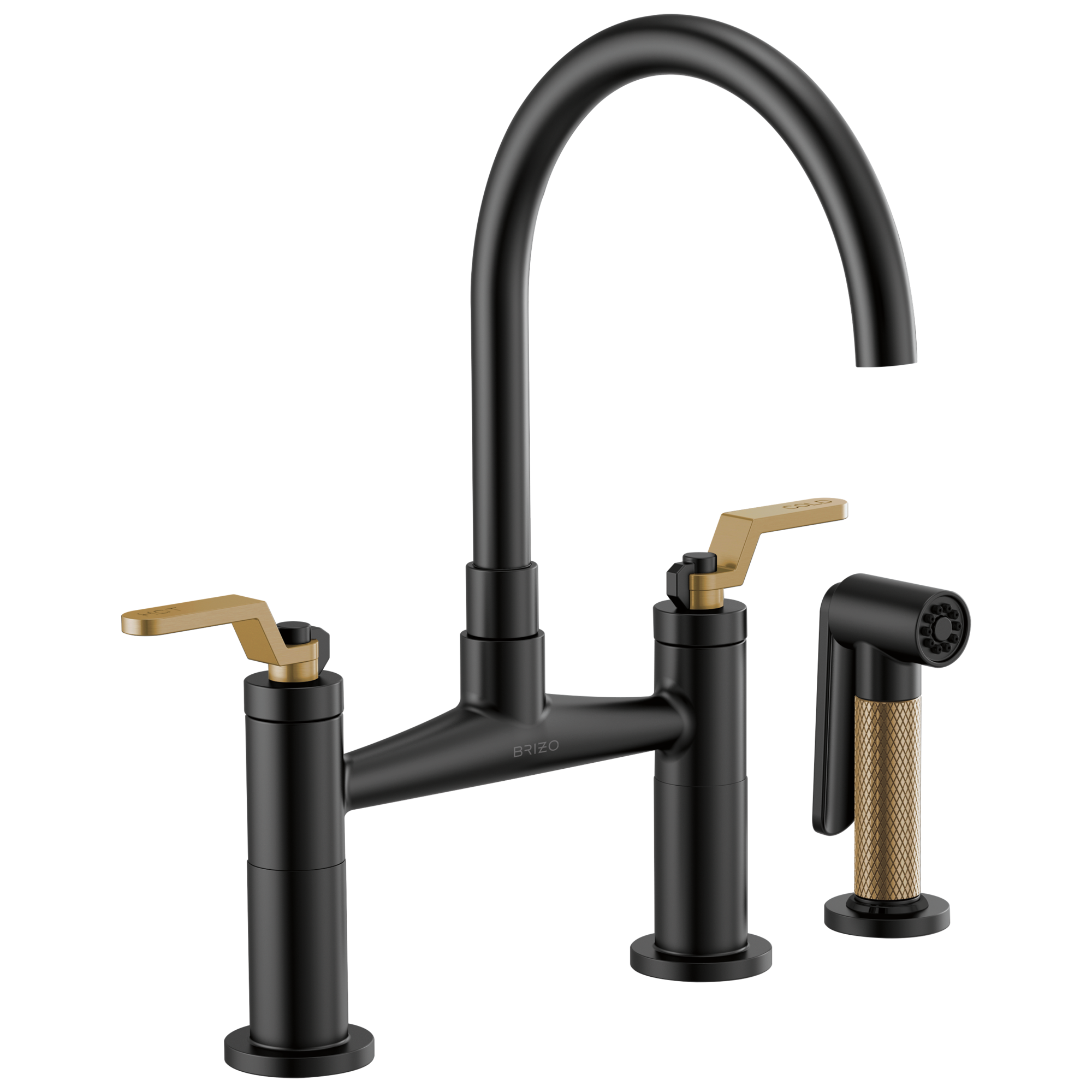 Litze Bridge Faucet with Arc Spout and Industrial Handle