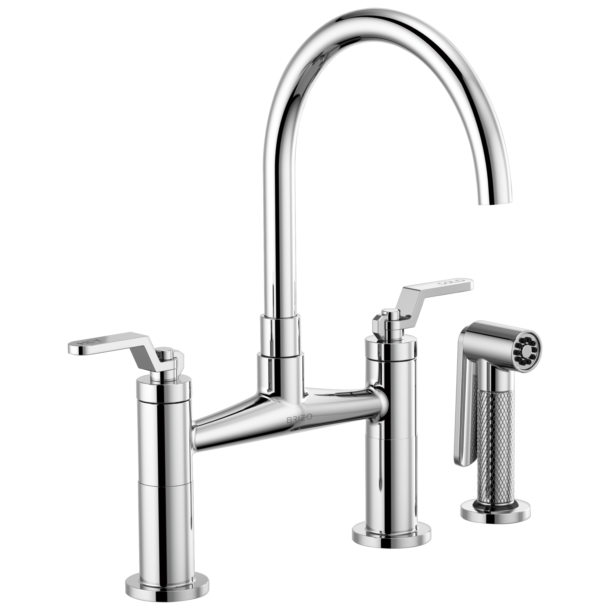 Litze Bridge Faucet with Arc Spout and Industrial Handle