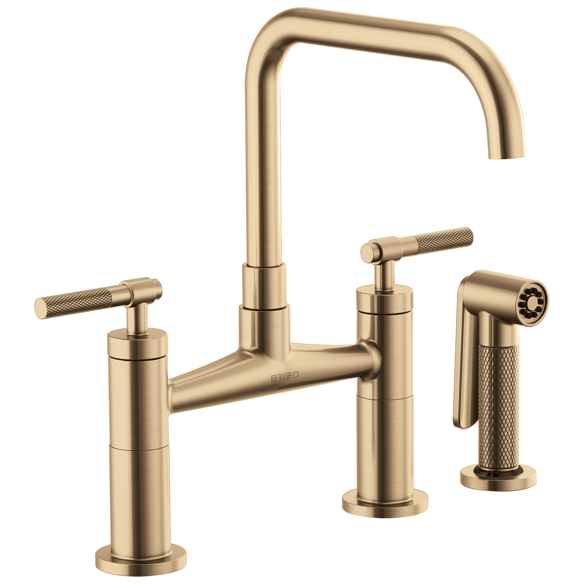 Litze Bridge Faucet with Square Spout and Knurled Handle — image 1