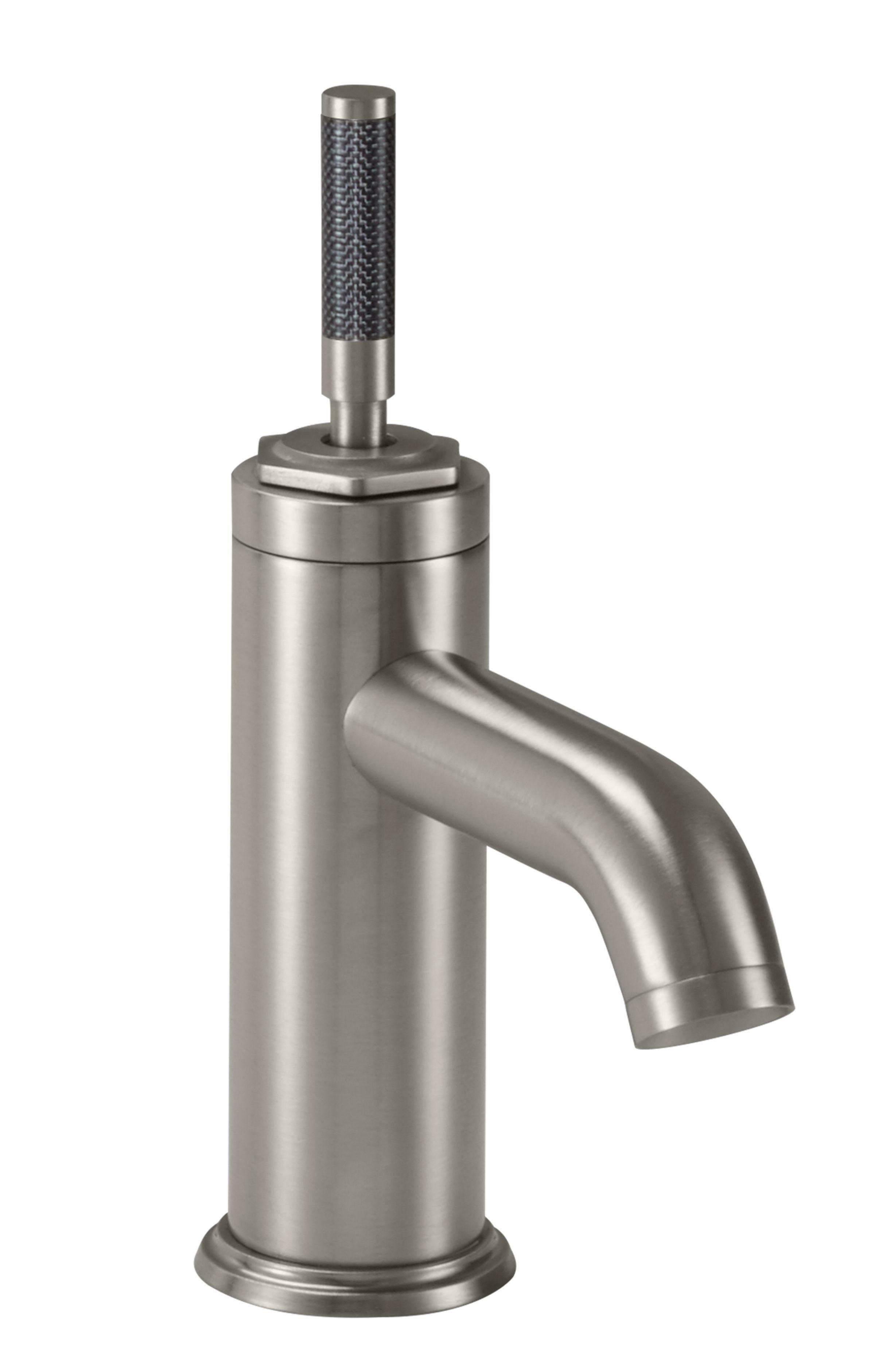 Descanso Single Hole Lavatory Faucet - Carbon Fiber Handle