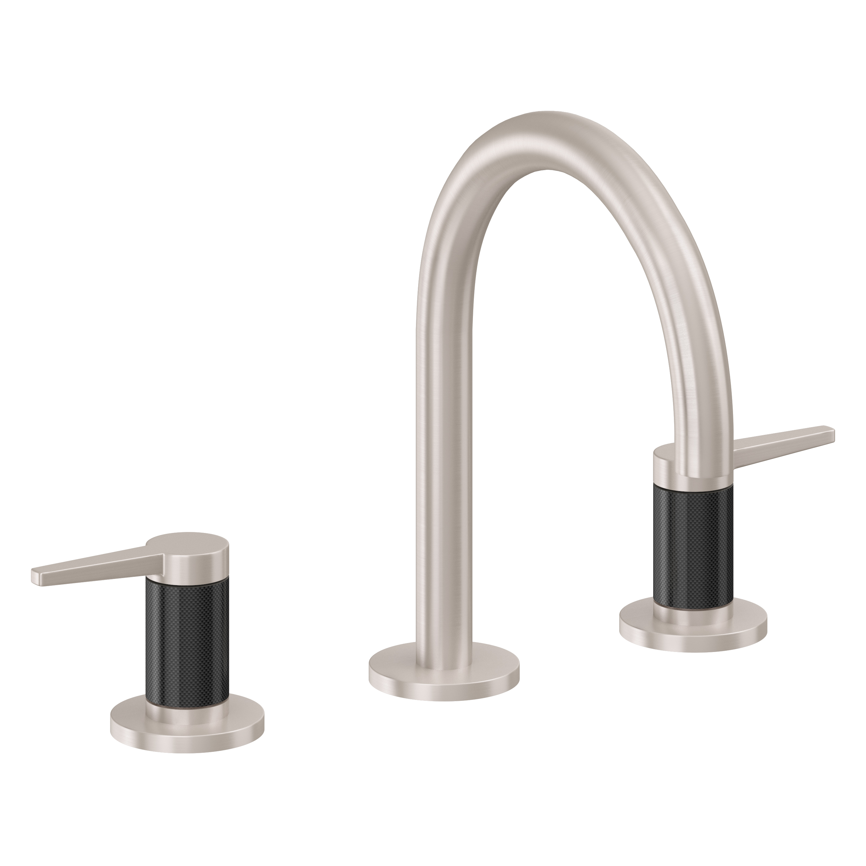 D Street 8" Widespread Lavatory Faucet - High Spout; Carbon Fiber Insert — image 1