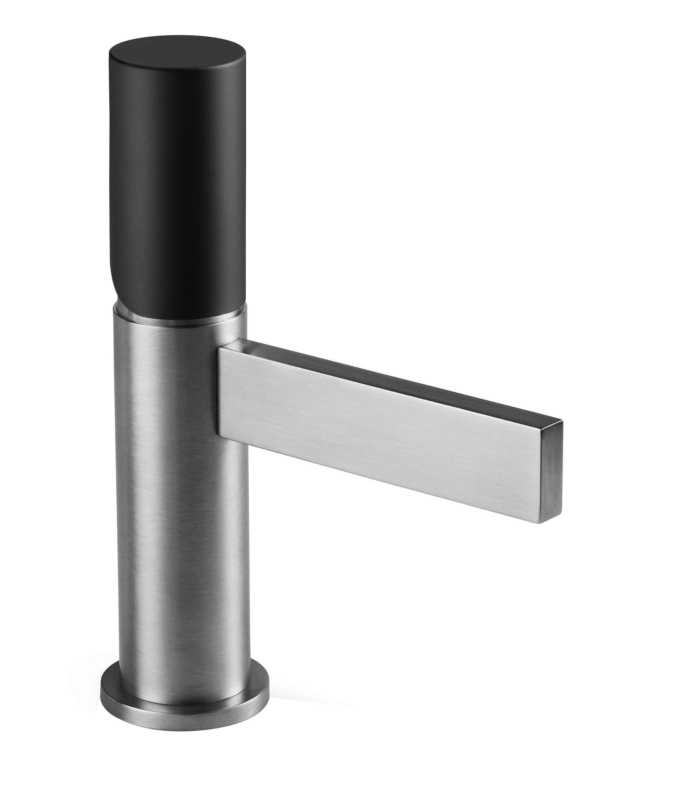 Bel Canto Single Hole Lavatory Faucet with Black Cylinder Handle