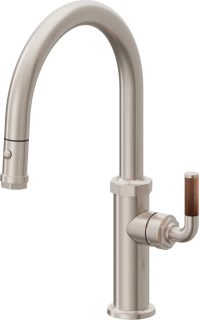 Descanso Pull-Down Kitchen Faucet with Button Sprayer  - Low Arc Spout
