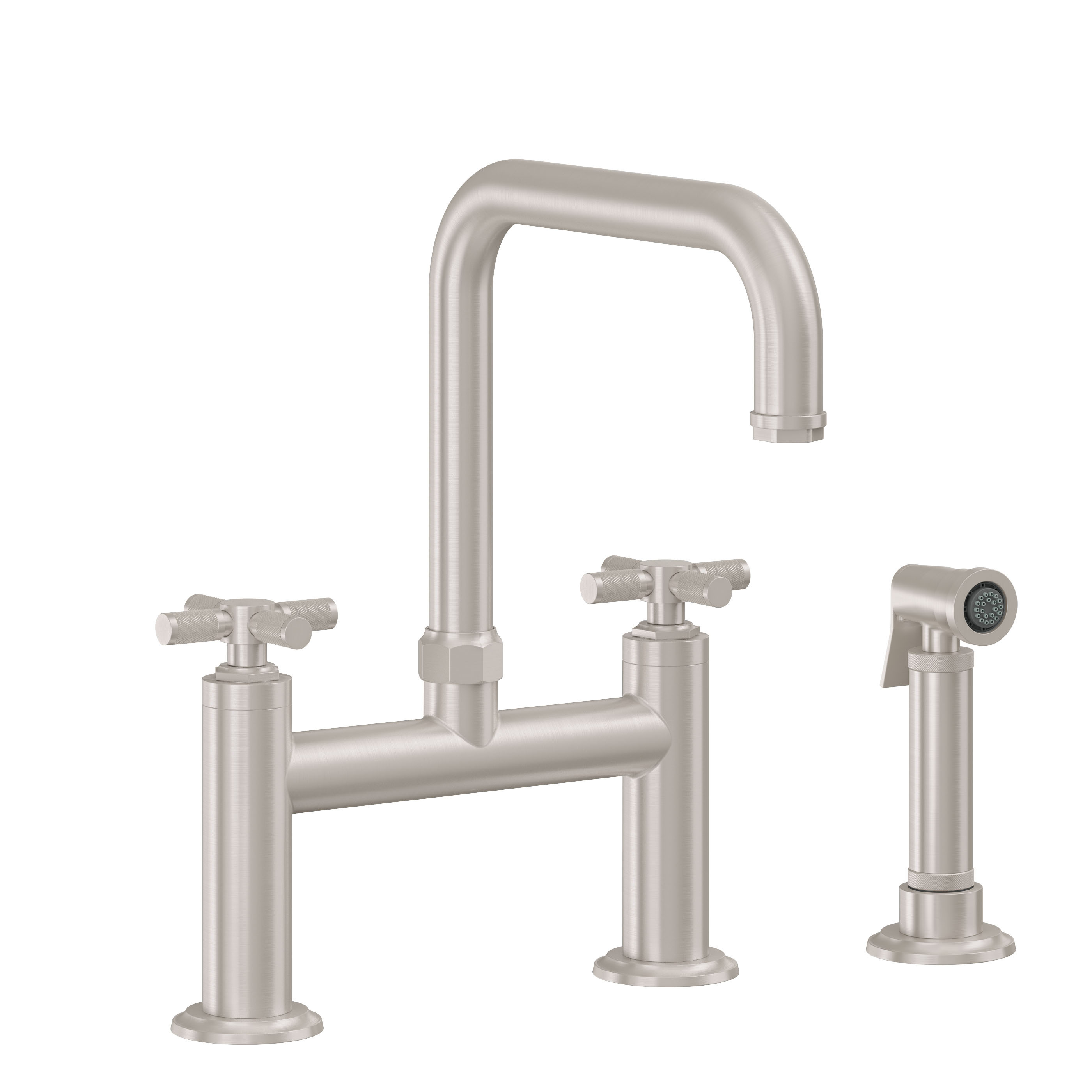 Descanso Bridge Kitchen Faucet with Sidespray - Quad Spout