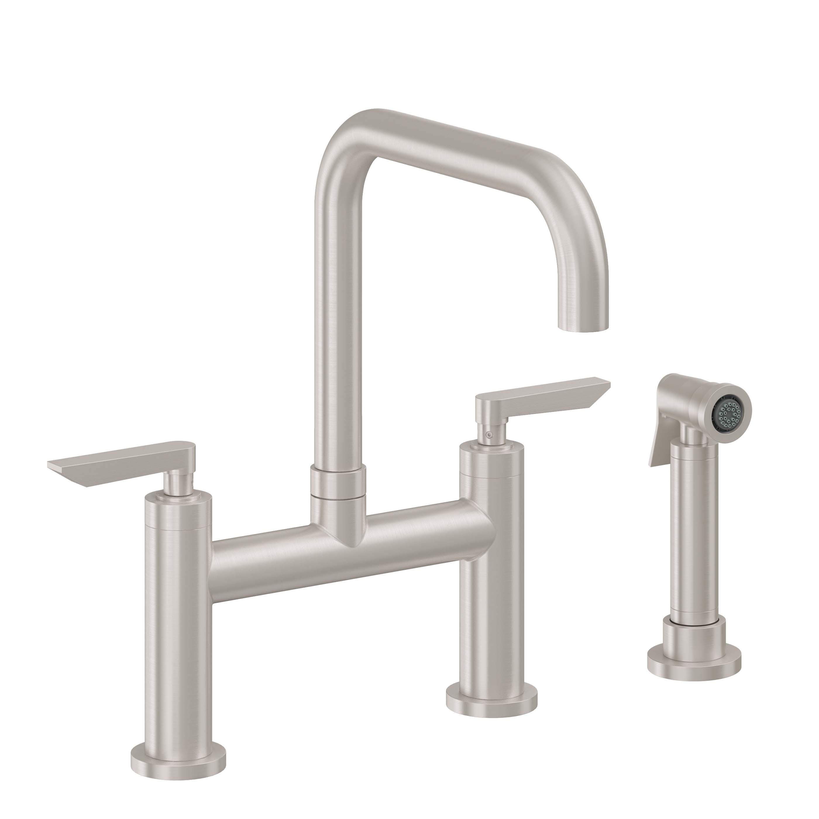 Corsano Bridge Kitchen Faucet with Sidespray - Quad Spout