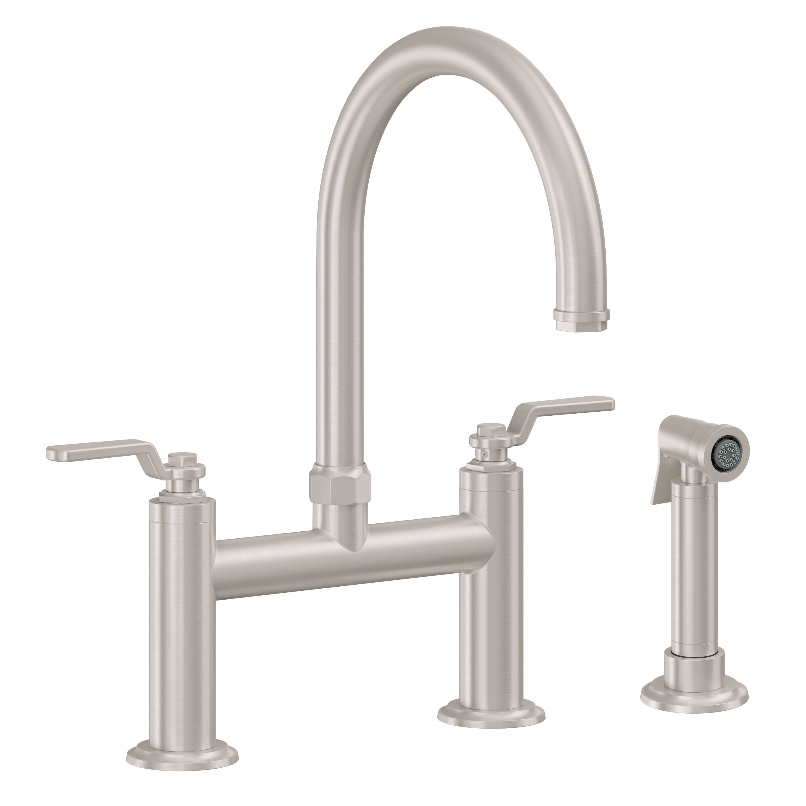 Descanso Works Bridge Kitchen Faucet with Sidespray - Arc Spout — image 1