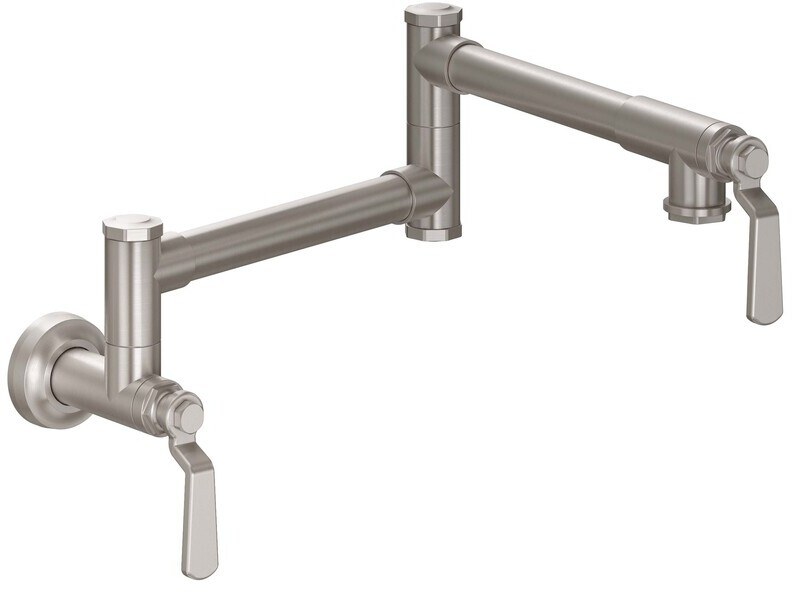 Corsano Pot Filler - Dual Handle Wall Mount - Industrial