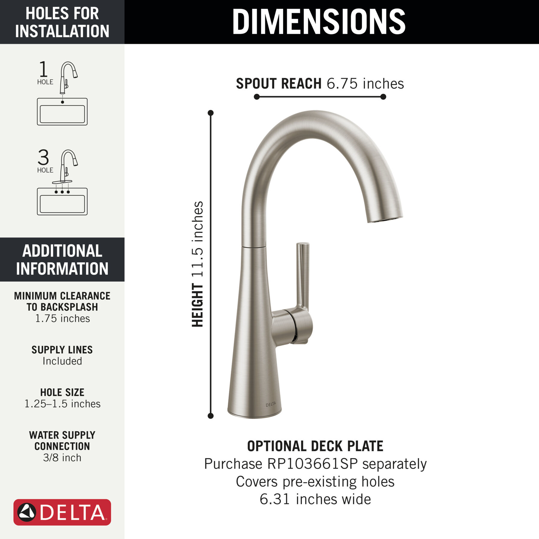 Single Handle Bar Prep Faucet in Spotshield Stainless — thumbnail 2