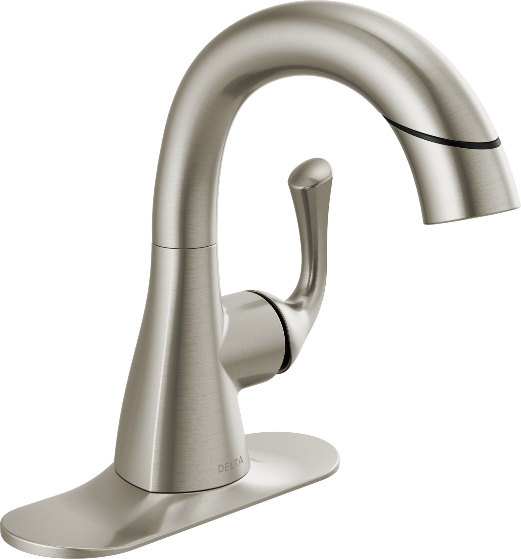 Single Handle Pull-Down Bathroom Faucet in Spotshield Brushed Nickel — thumbnail 2