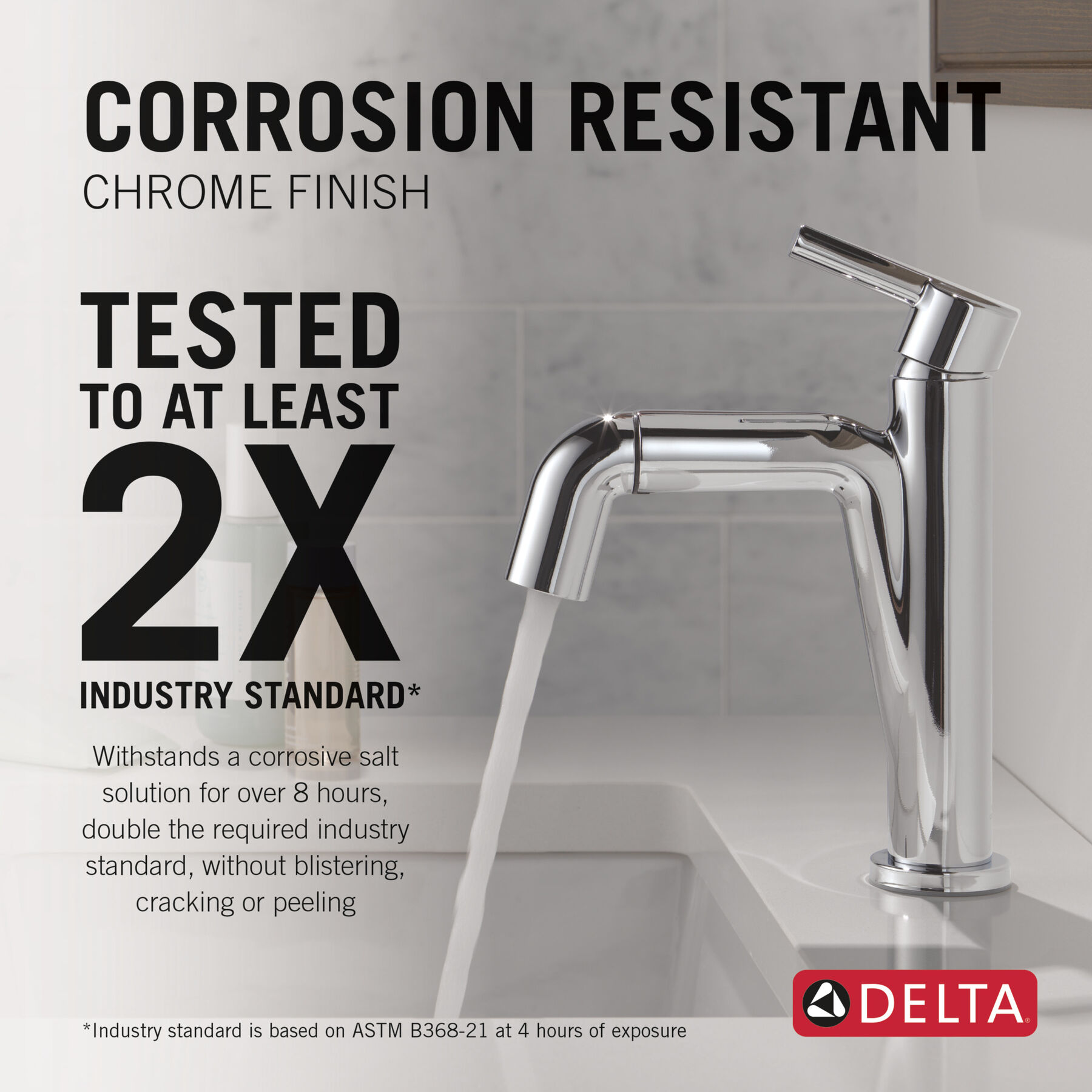 Single Handle Pull-Down Bathroom Faucet in Chrome — thumbnail 3