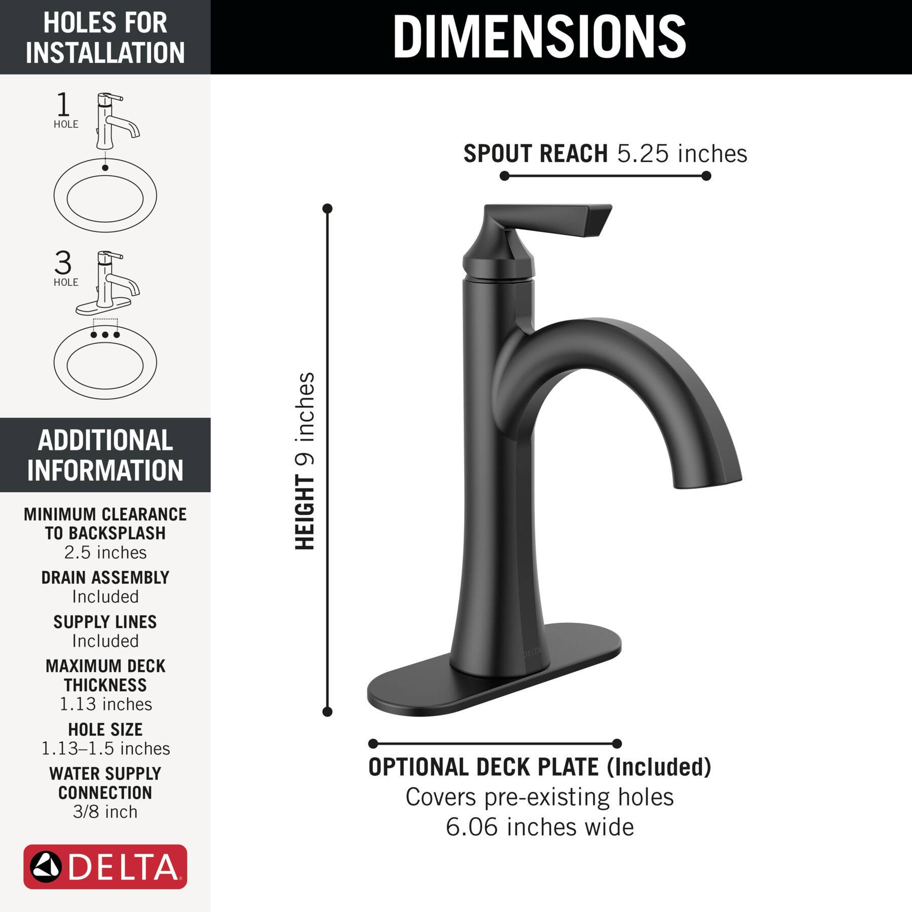 Single Handle Bathroom Faucet in Chrome 15874LF — thumbnail 2