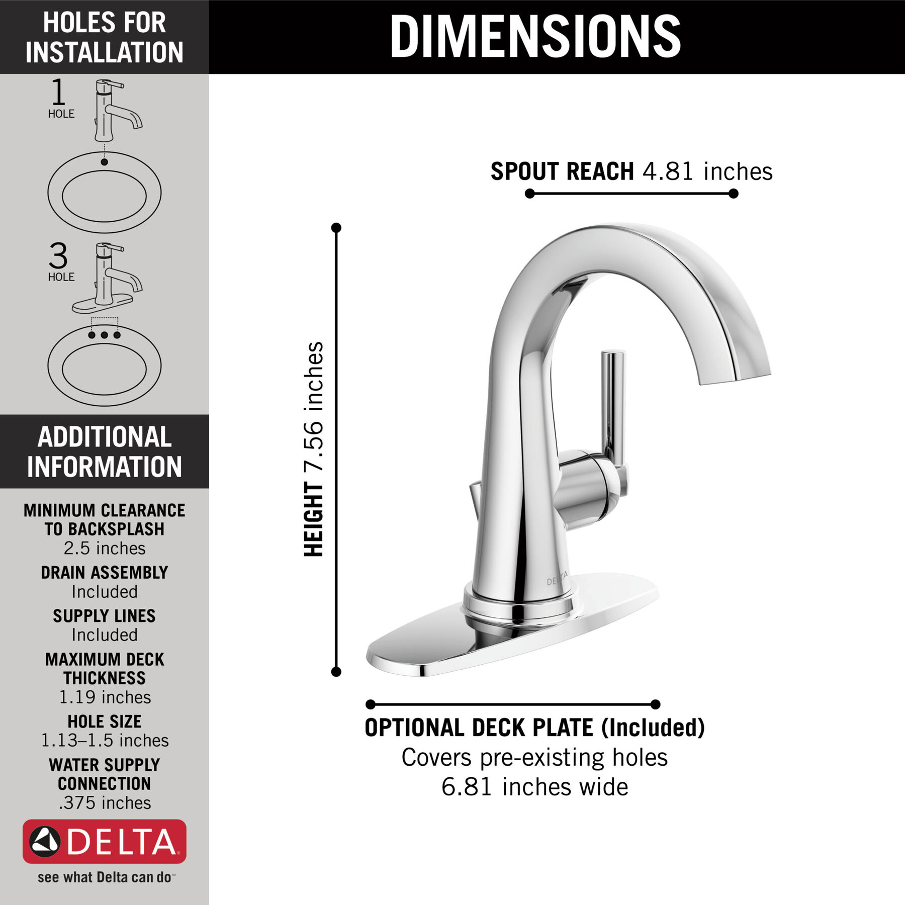 Single Handle Centerset Faucet in Chrome 15891LF — thumbnail 2