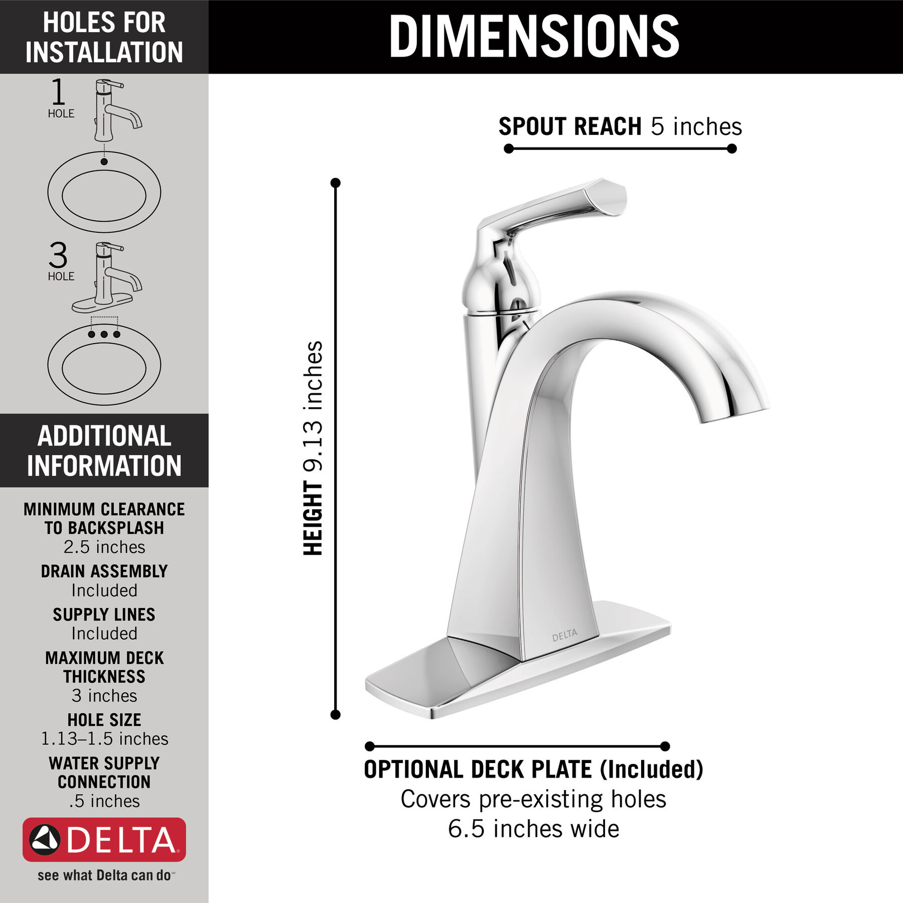 Single Handle Centerset Faucet in Chrome 15899LF — thumbnail 2