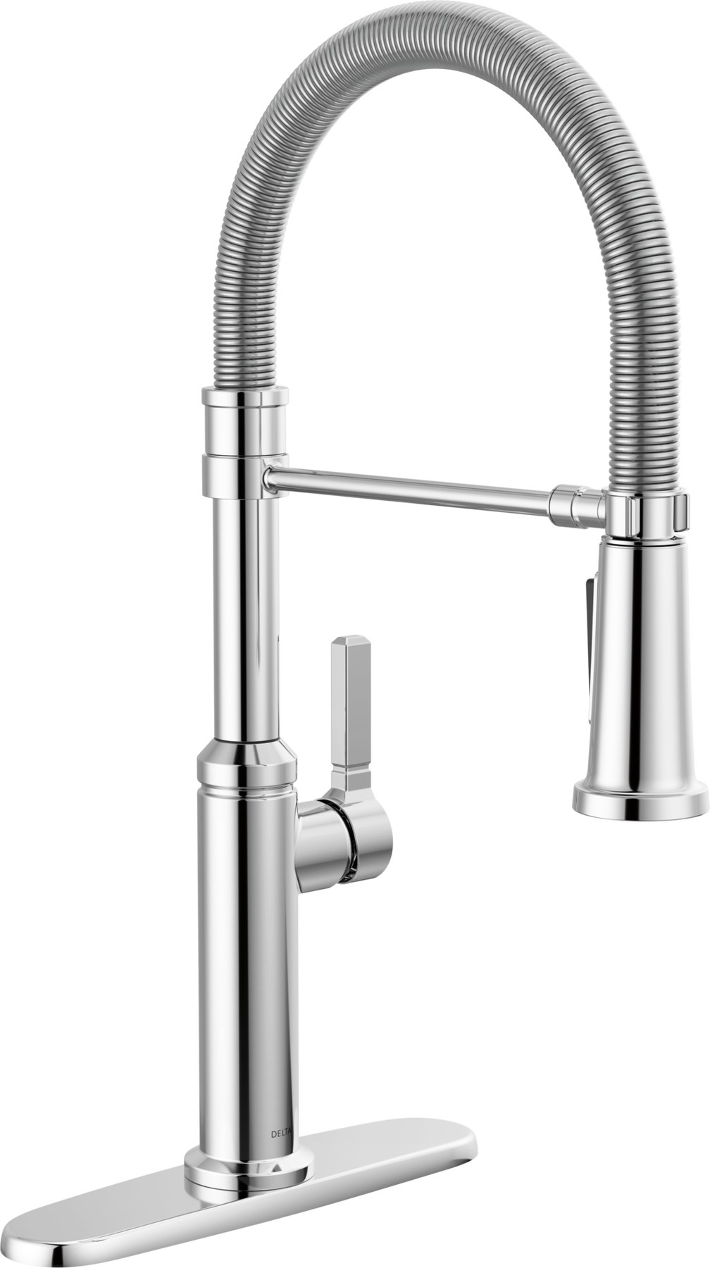 Single Handle Pull-Down Kitchen Faucet With Spring Spout in Chrome — thumbnail 2