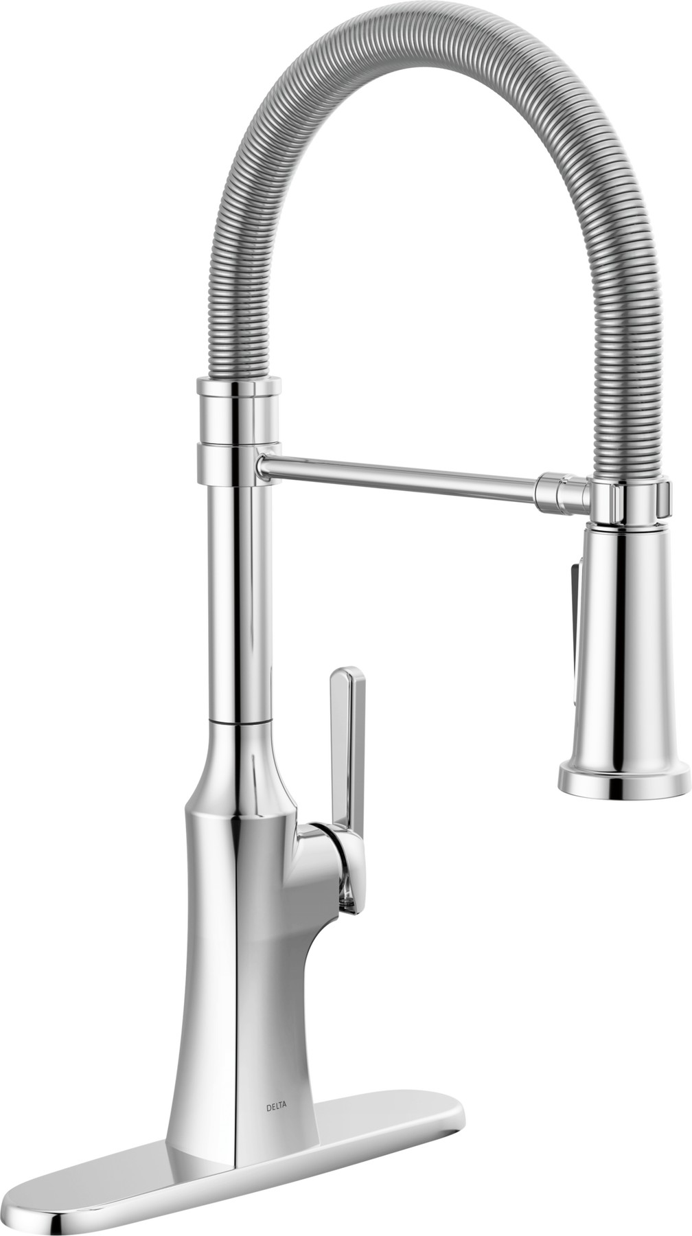 Single Handle Pull-Down Kitchen Faucet With Spring Spout in Chrome — thumbnail 2