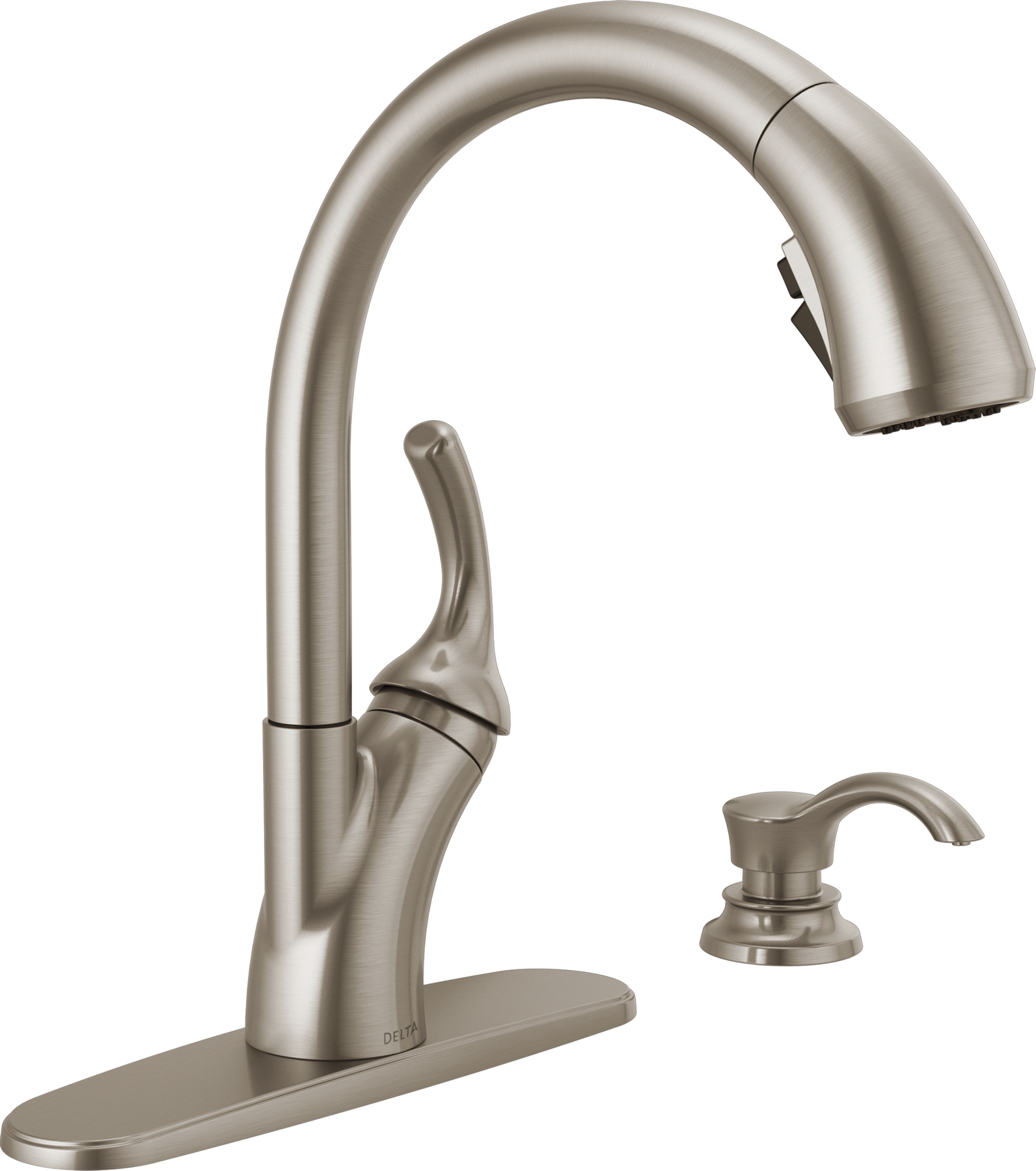 Single Handle Pull-Out Kitchen Faucet with Soap Dispenser and ShieldSpray® Technology in Spotshield Stainless — thumbnail 2