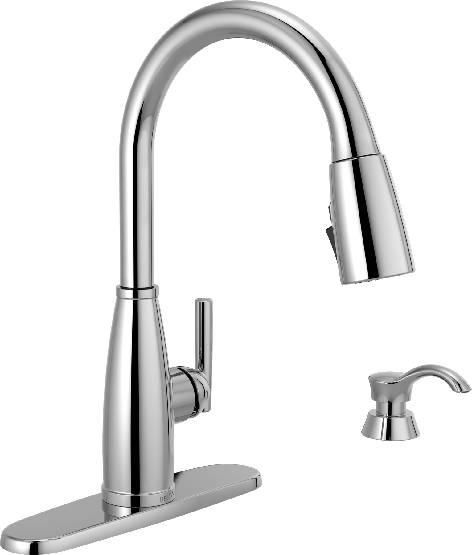 Single Handle Pull-Down Kitchen Faucet with Soap Dispenser and ShieldSpray® Technology in Chrome — thumbnail 2
