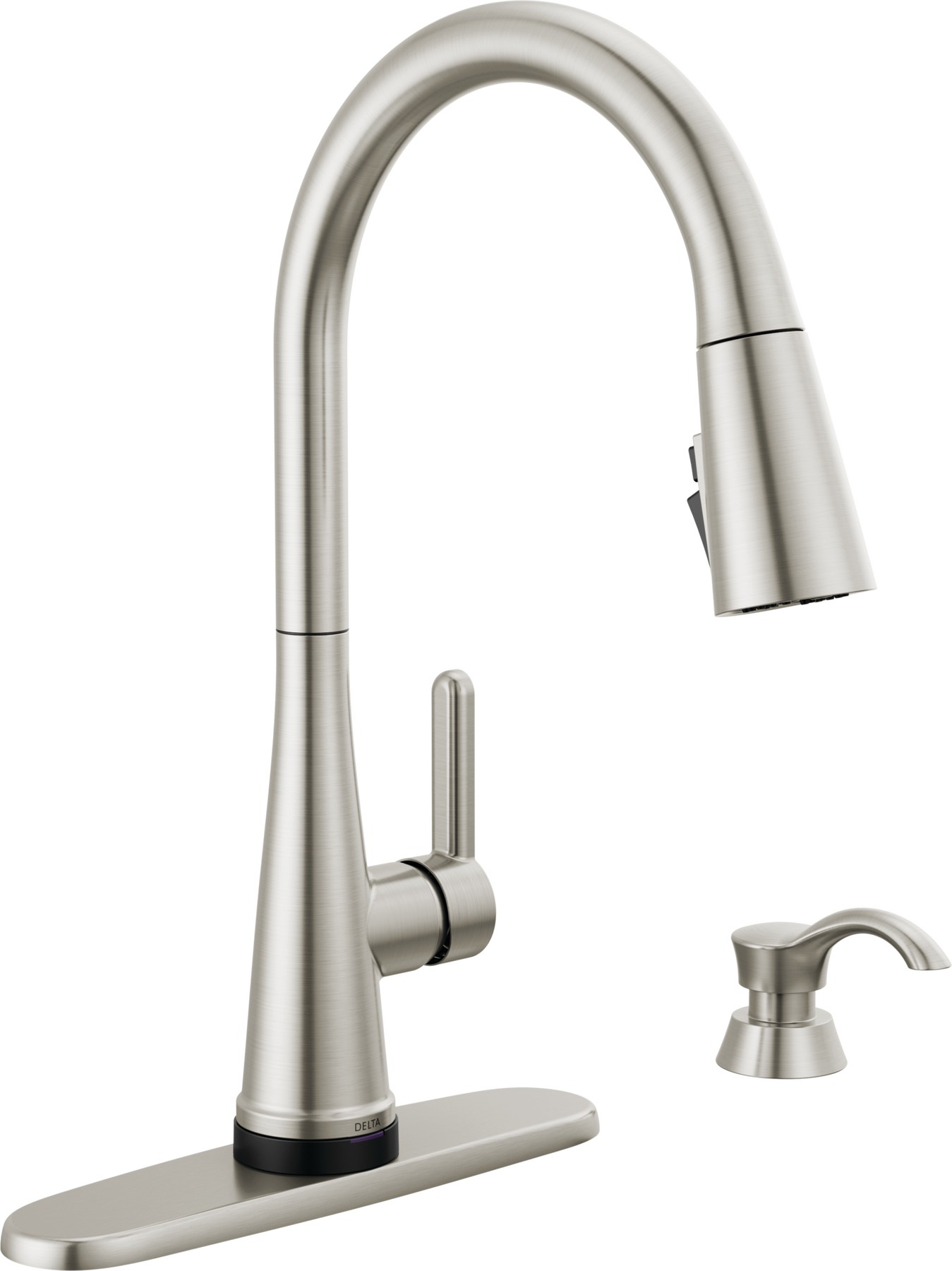 Single Handle Pull-Down Kitchen Faucet with Soap Dispenser and Touch2O® Technology Technology in Spotshield Stainless — thumbnail 2