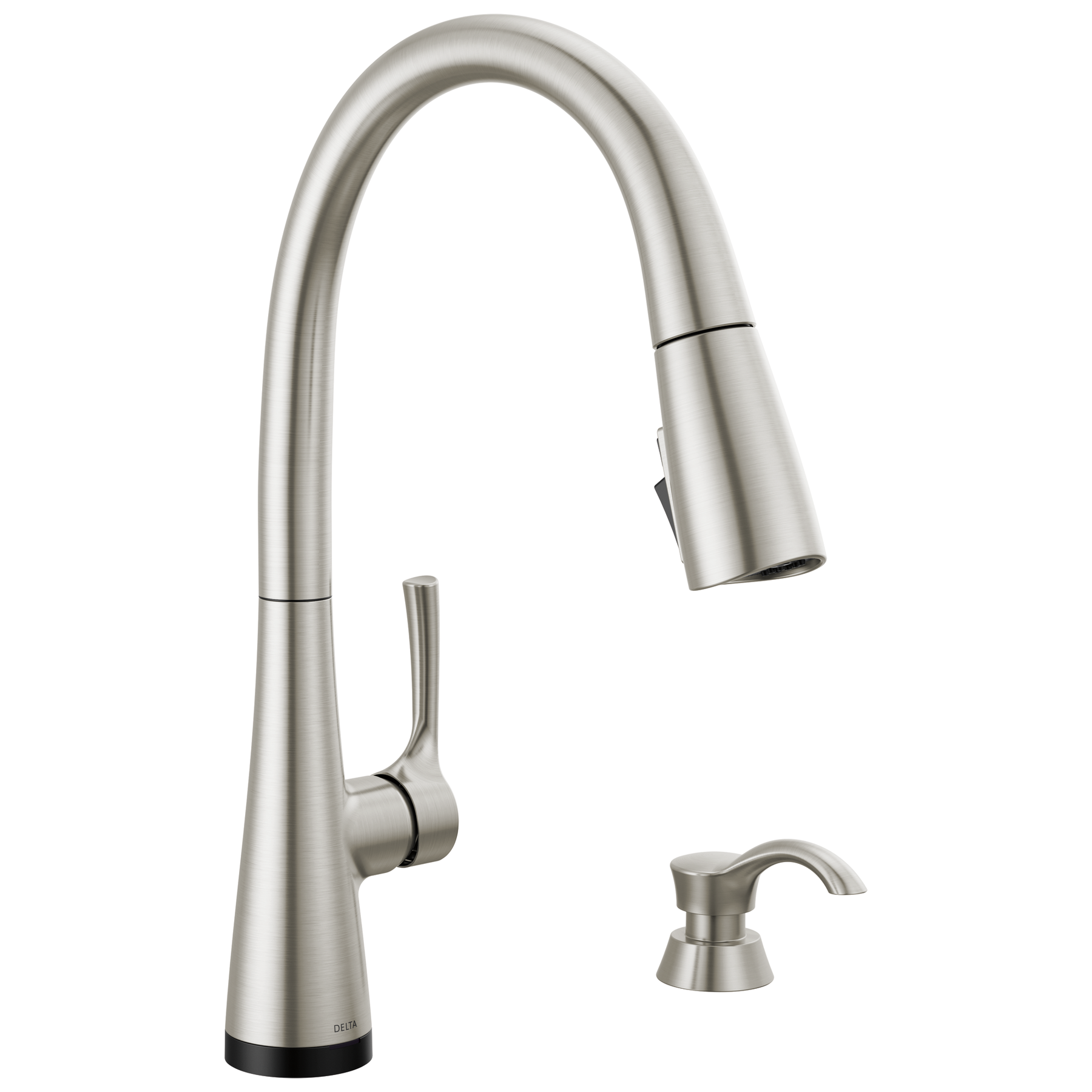 Single Handle Pull-Down Kitchen Faucet with Soap Dispenser and Touch2O® Technology in Spotshield Stainless — image 1