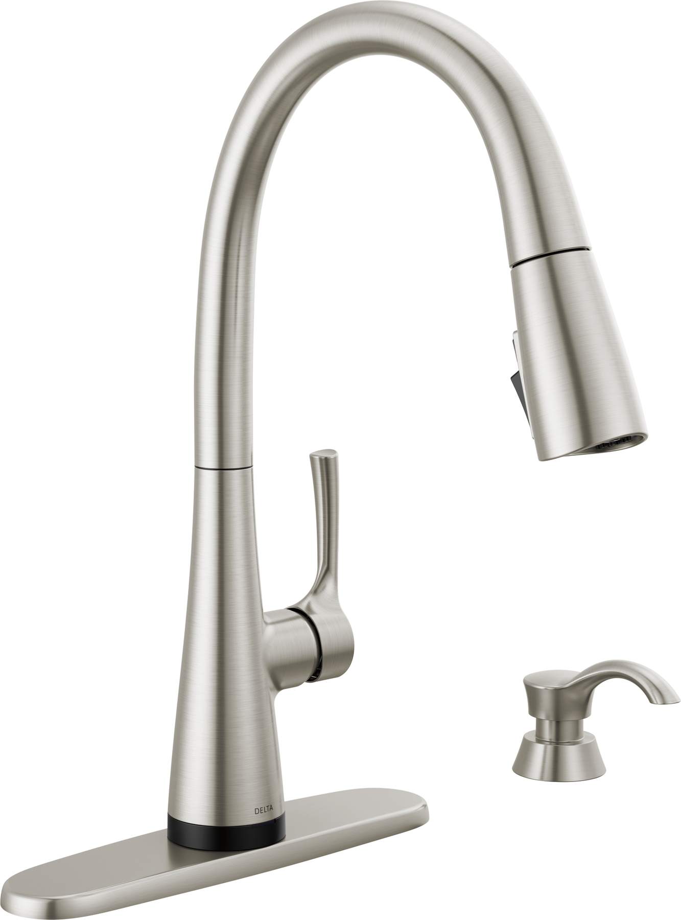 Single Handle Pull-Down Kitchen Faucet with Soap Dispenser and Touch2O® Technology in Spotshield Stainless — thumbnail 2