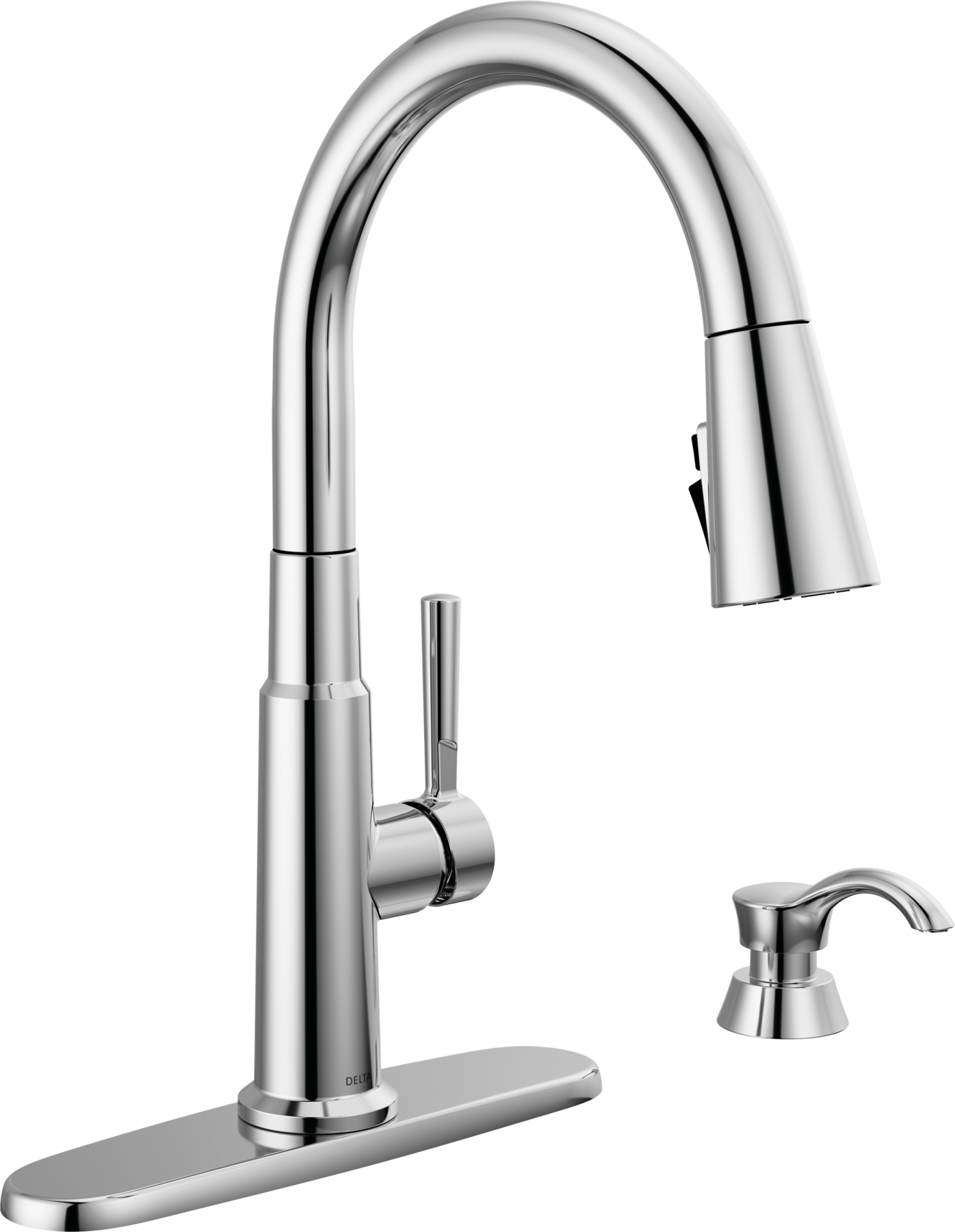 Single Handle Pull-Down Kitchen Faucet with Soap Dispenser and ShieldSpray® Technology in Chrome — thumbnail 2