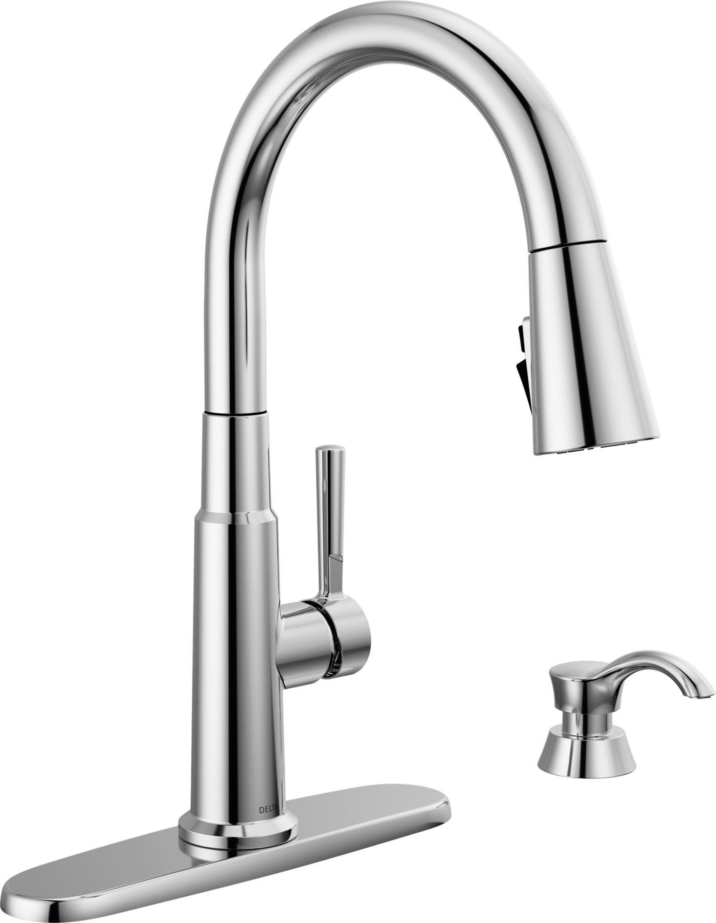 Single Handle Pull-Down Kitchen Faucet with Soap Dispenser and ShieldSpray® Technology in Chrome — thumbnail 2