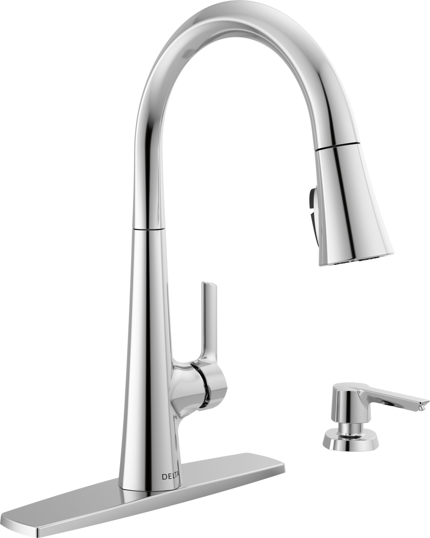 Single Handle Pull-Down Kitchen Faucet with Soap Dispenser and ShieldSpray® Technology in Chrome — thumbnail 2