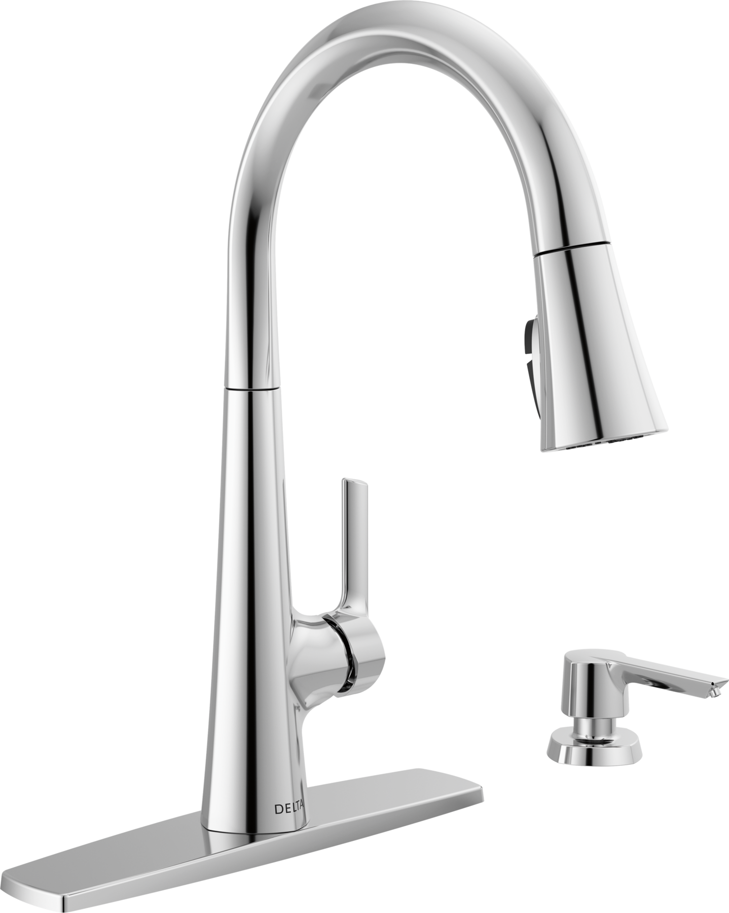 Single Handle Pull-Down Kitchen Faucet with Soap Dispenser and ShieldSpray® Technology in Chrome — thumbnail 2