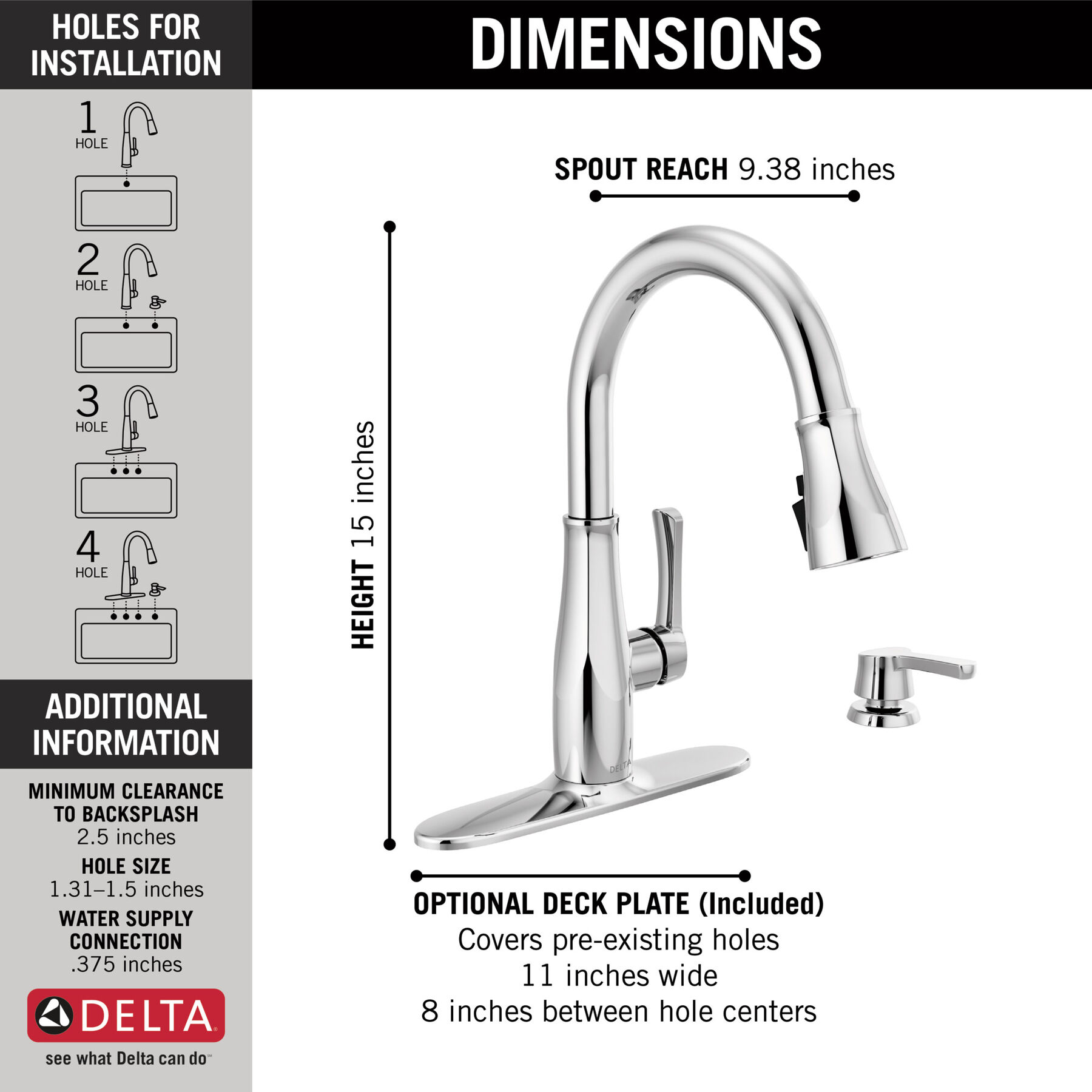Single Handle Pull-Down Kitchen Faucet with Soap Dispenser and ShieldSpray ® Technology in Chrome — thumbnail 3