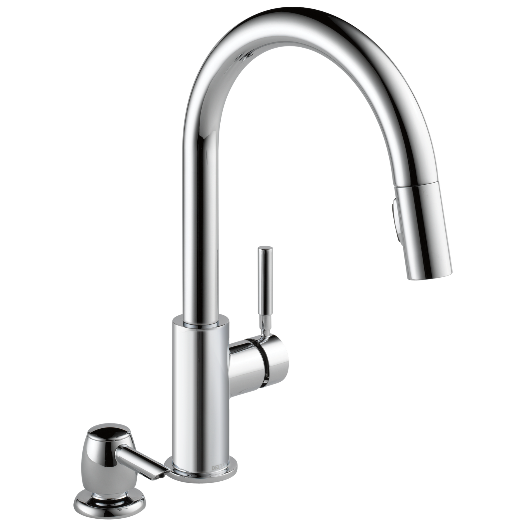 Single Handle Pull-Down Kitchen Faucet with Soap Dispenser in Chrome — image 1