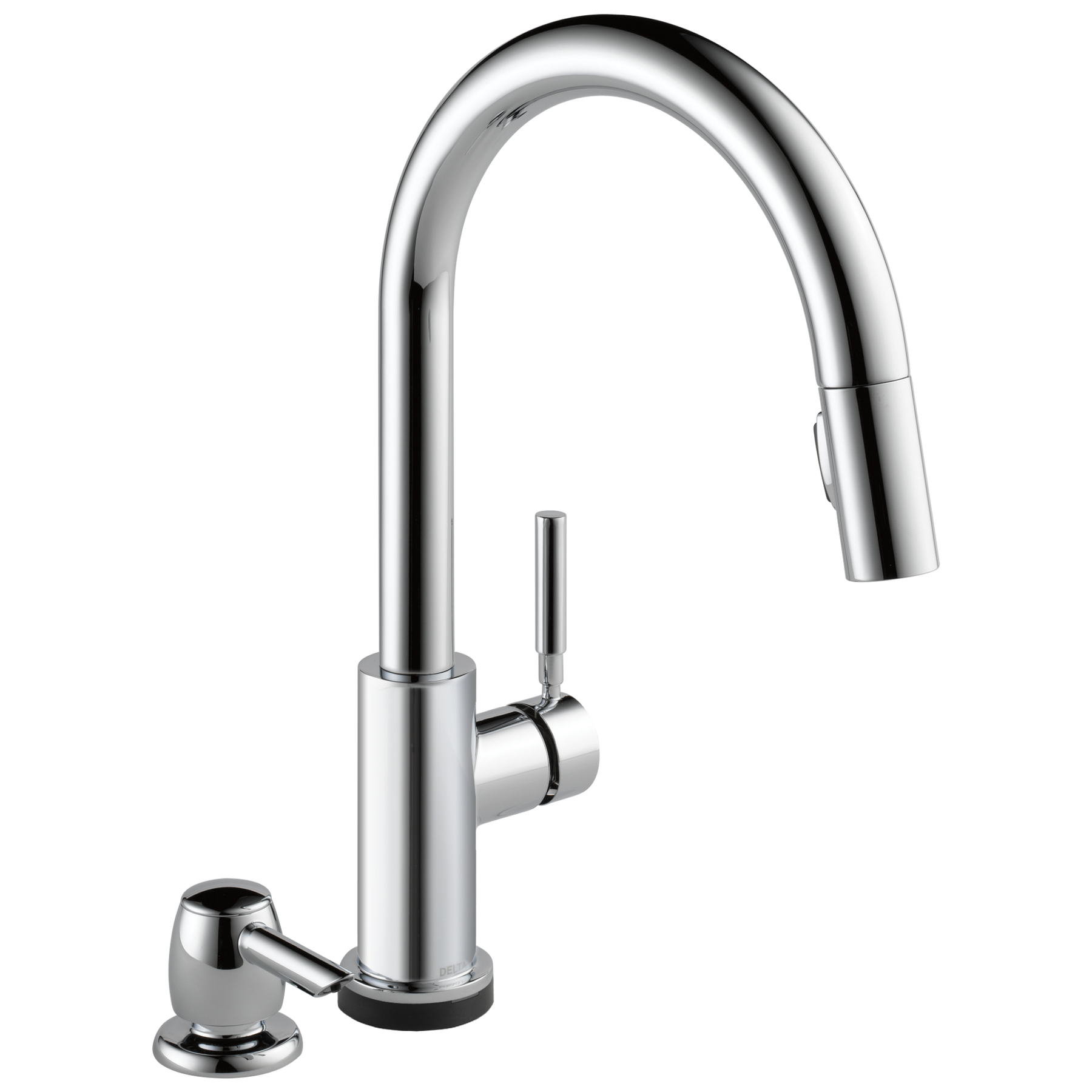 Single Handle Pull-Down Kitchen Faucet with Touch2O® Technologyand Soap Dispenser in Chrome — image 1