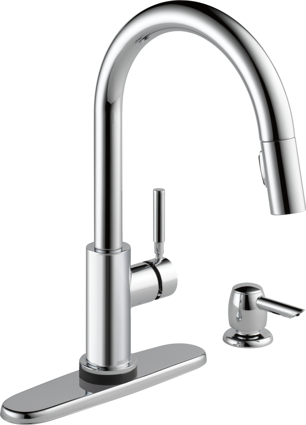 Single Handle Pull-Down Kitchen Faucet with Touch2O® Technologyand Soap Dispenser in Chrome — thumbnail 2
