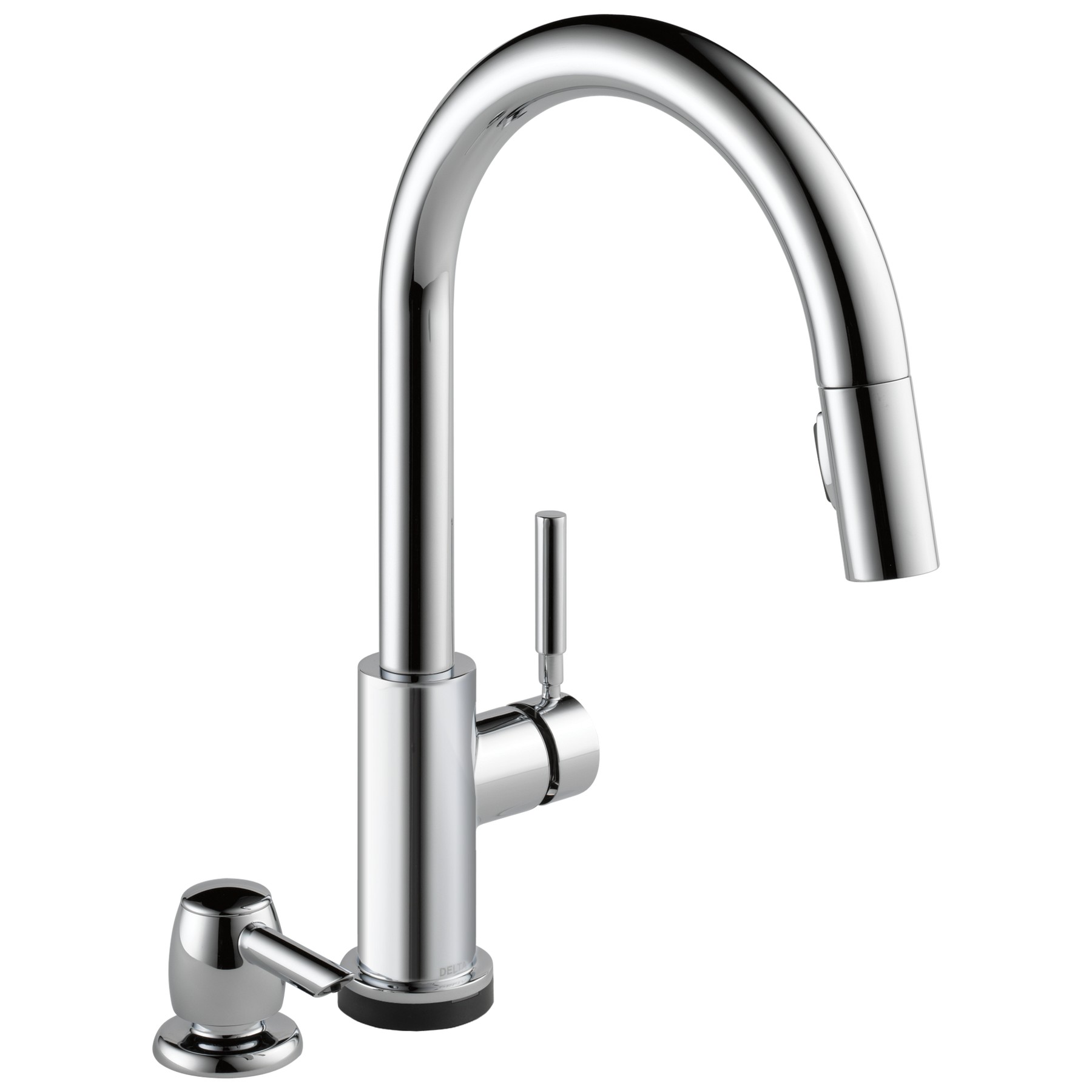 Single Handle Pull-Down Kitchen Faucet with Touch2O® Technologyand Soap Dispenser in Chrome — image 1