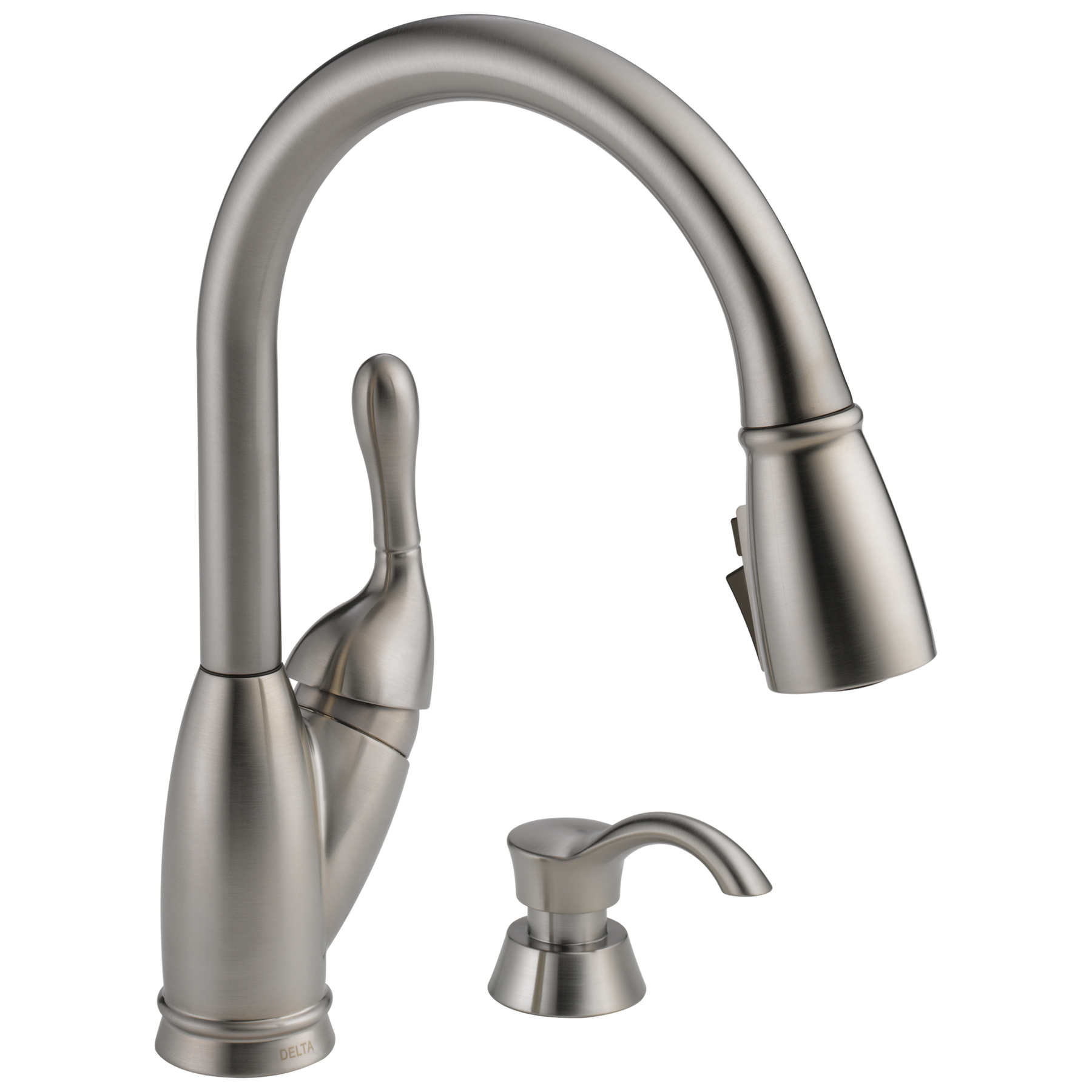 Single Handle Pull-Down Kitchen Faucet in Stainless — image 1