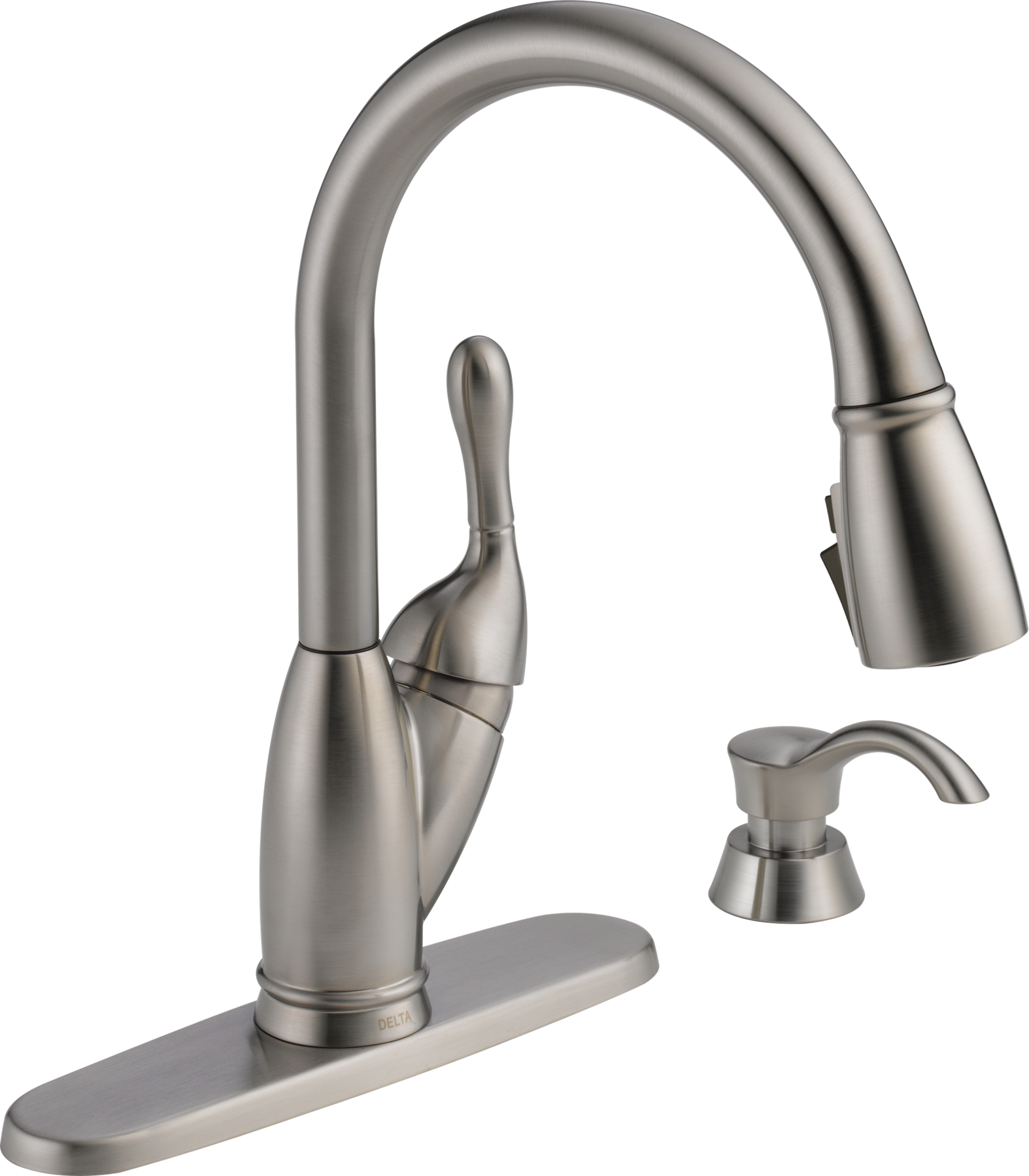 Single Handle Pull-Down Kitchen Faucet in Stainless — thumbnail 2