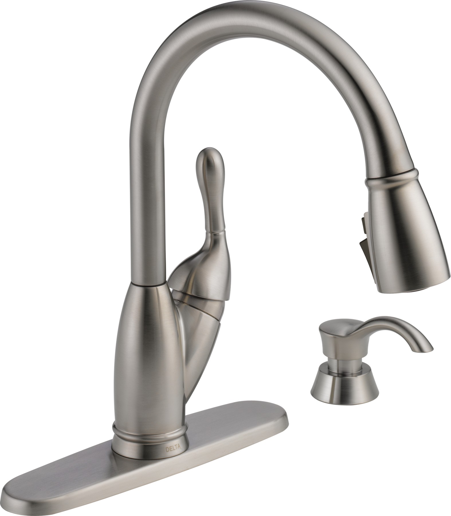 Single Handle Pull-Down Kitchen Faucet in Stainless — thumbnail 2