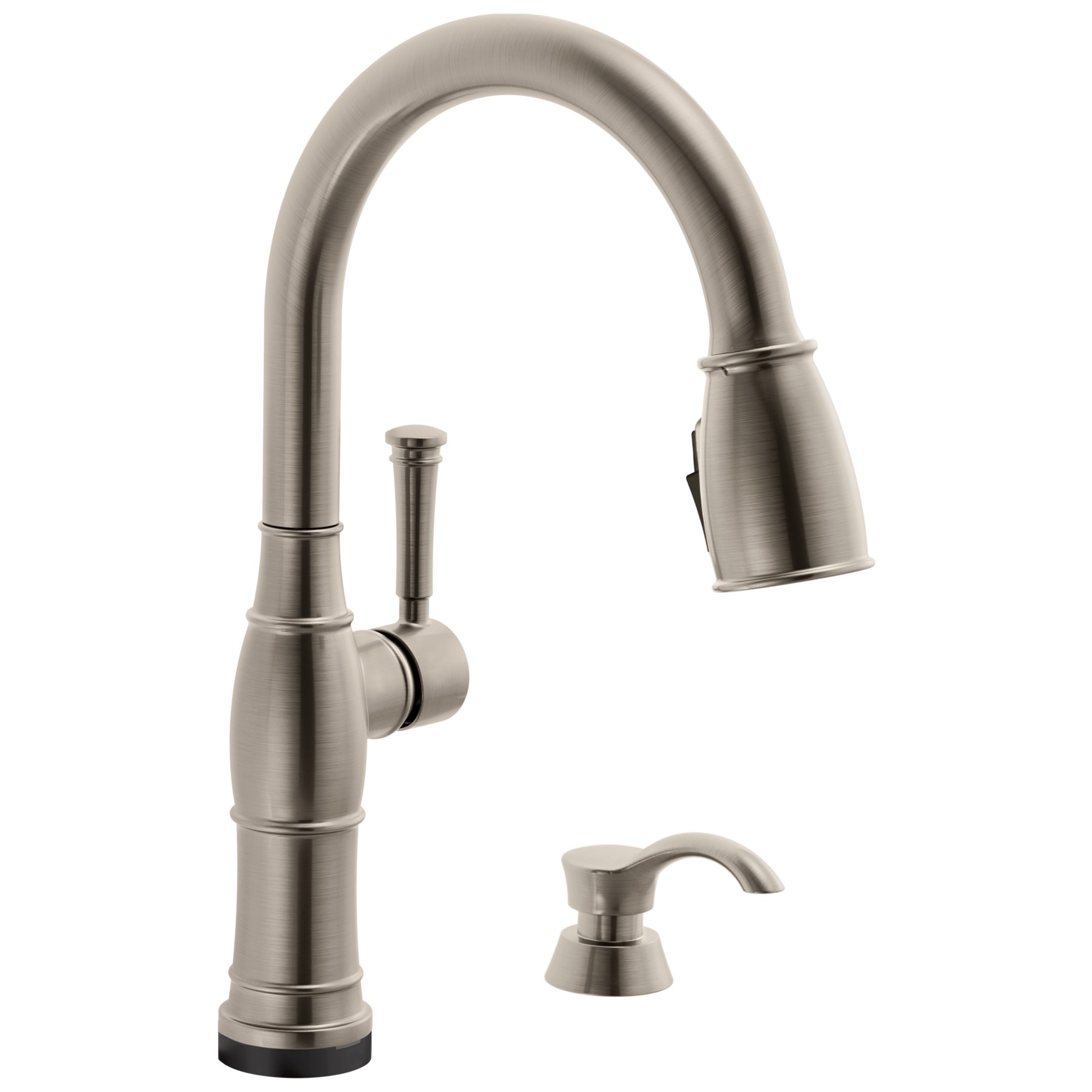 Single Handle Pull-Down Kitchen Faucet with Touch2O® Technologyand Soap Dispenser in Spotshield Stainless