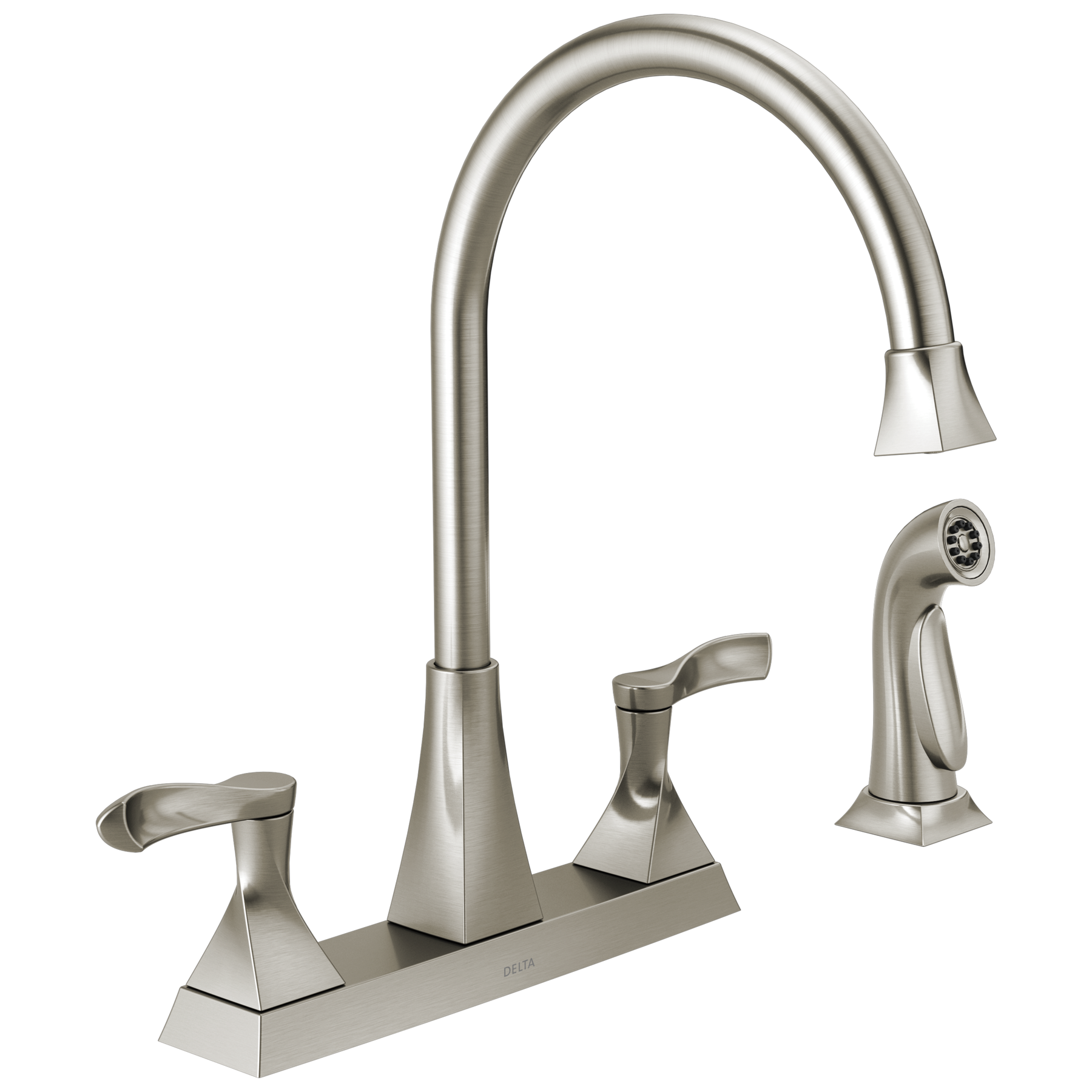 Two Handle Kitchen Faucet with Spray in Stainless — image 1