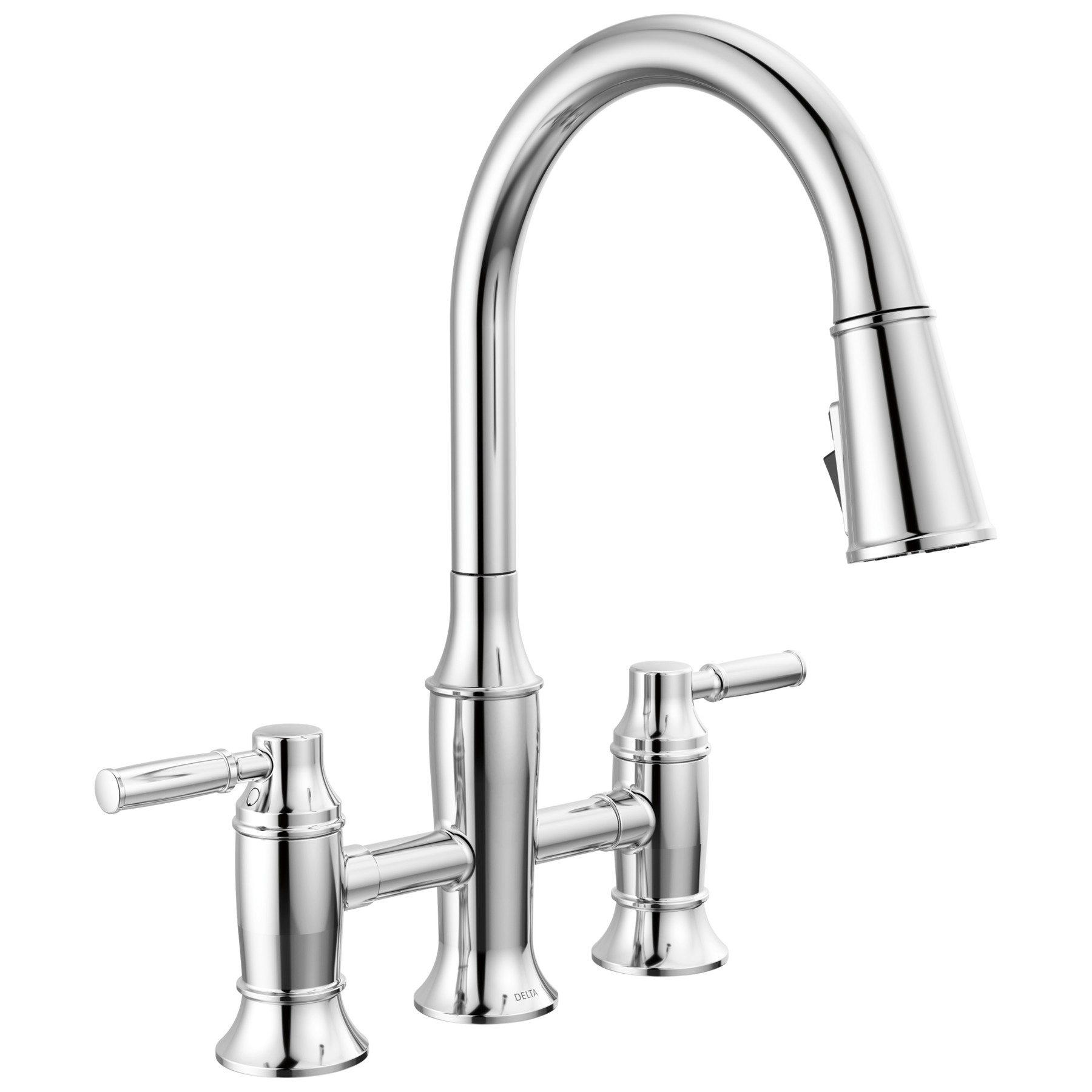 Two Handle Pull-Down Bridge Kitchen Faucet in Lumicoat® Chrome — image 1