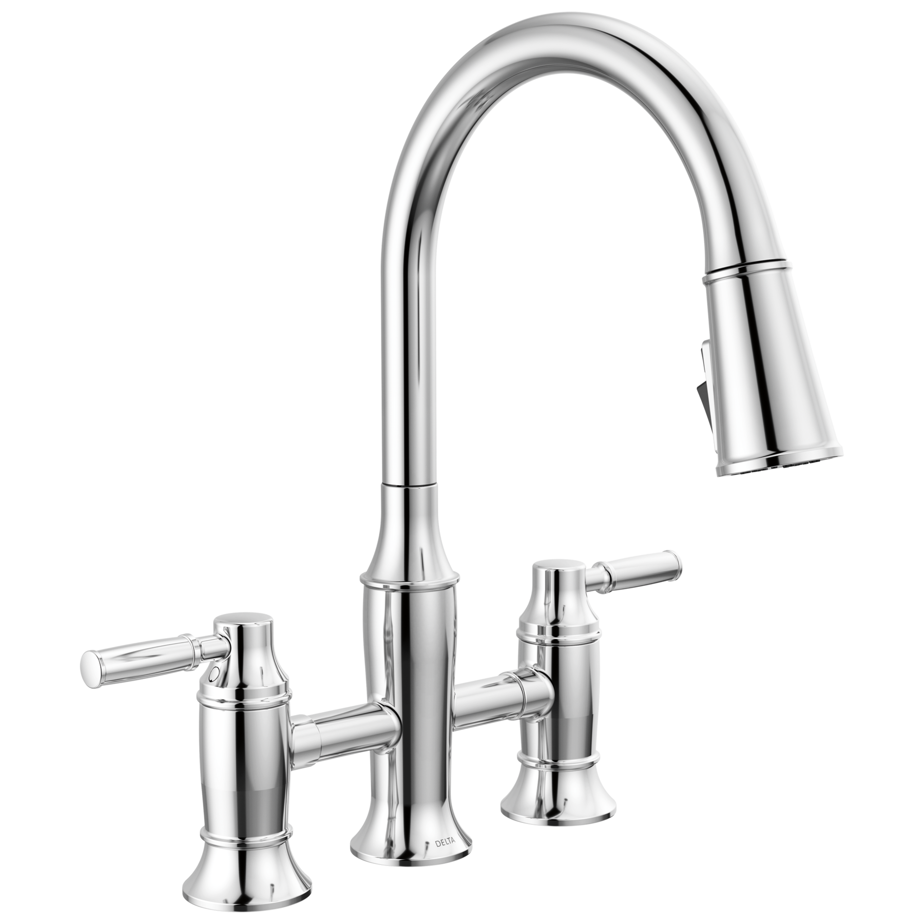 Two Handle Pull-Down Bridge Kitchen Faucet in Lumicoat® Chrome — image 1
