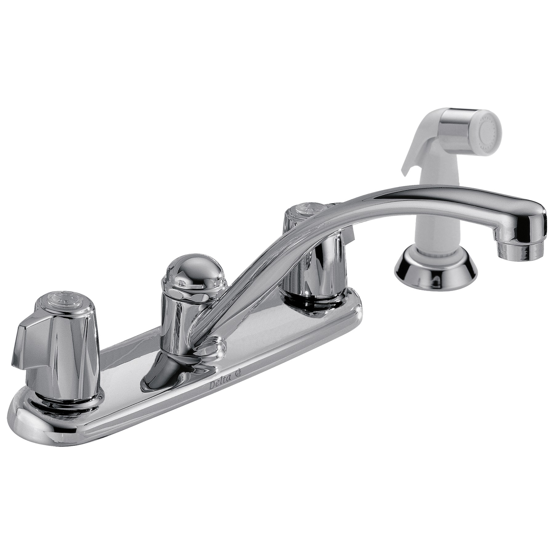Two Handle Kitchen Faucet with Spray in Chrome 2400LF