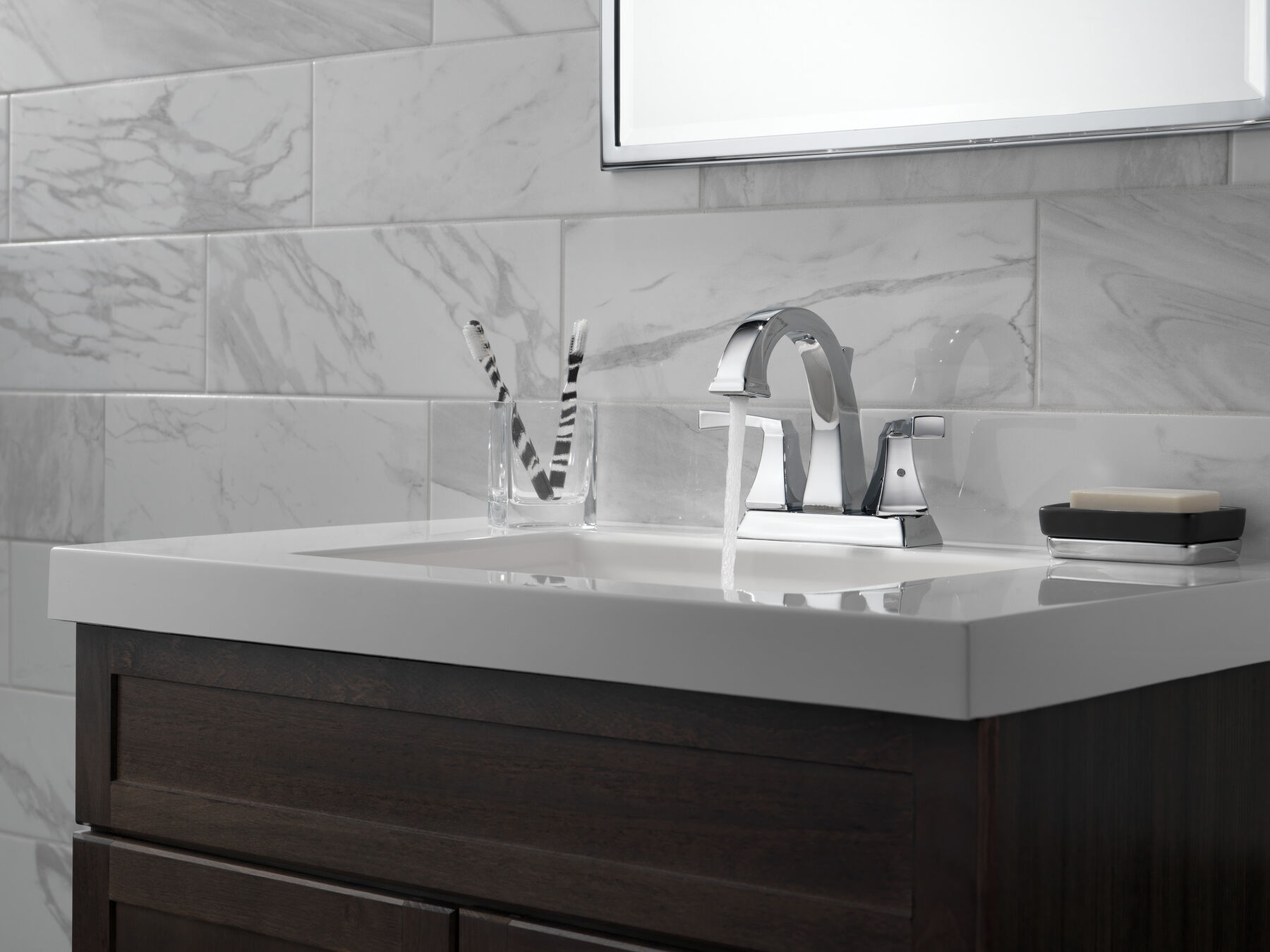 Two Handle Centerset Bathroom Faucet in Chrome — thumbnail 2