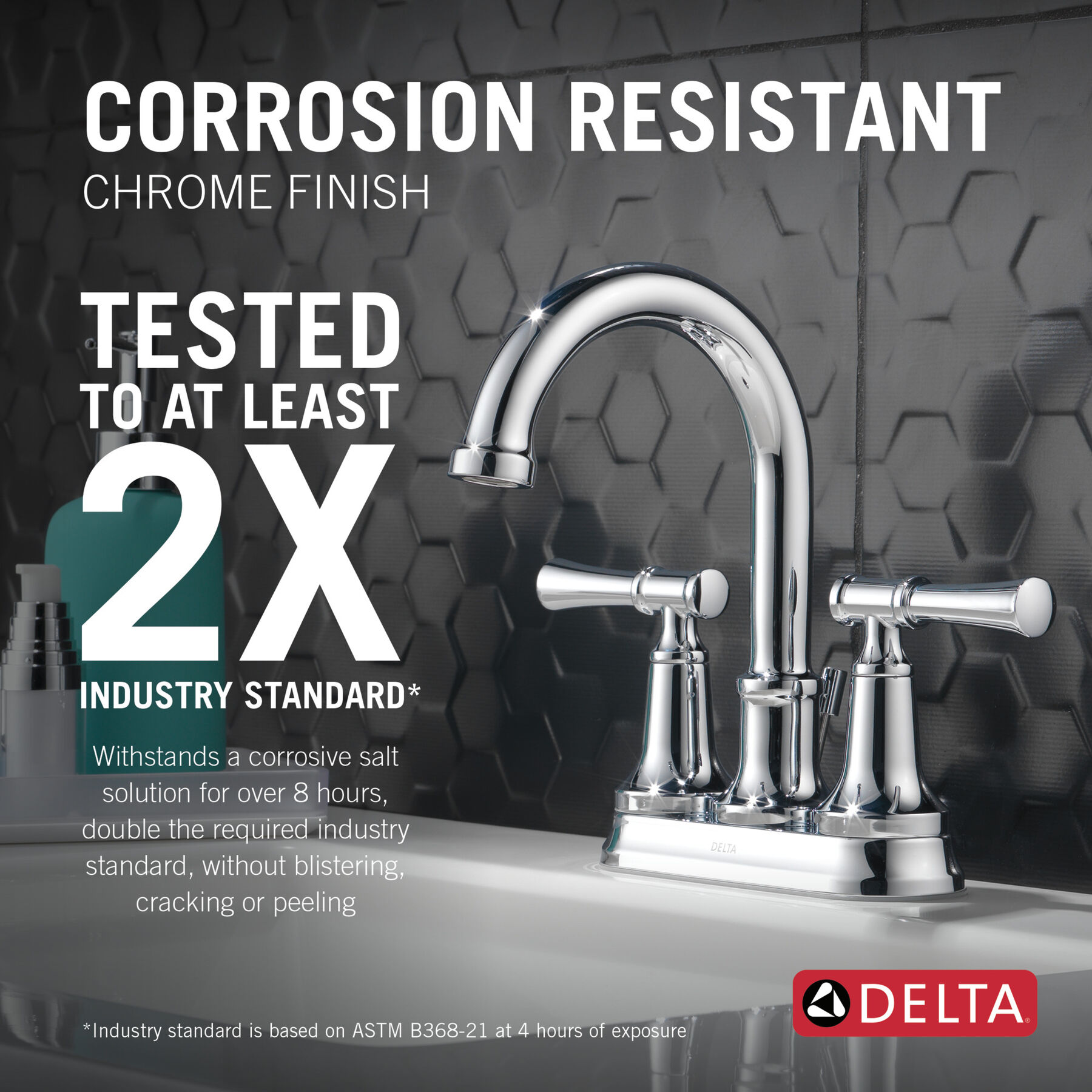 Two Handle Centerset Bathroom Faucet in Chrome 25747LF — thumbnail 3