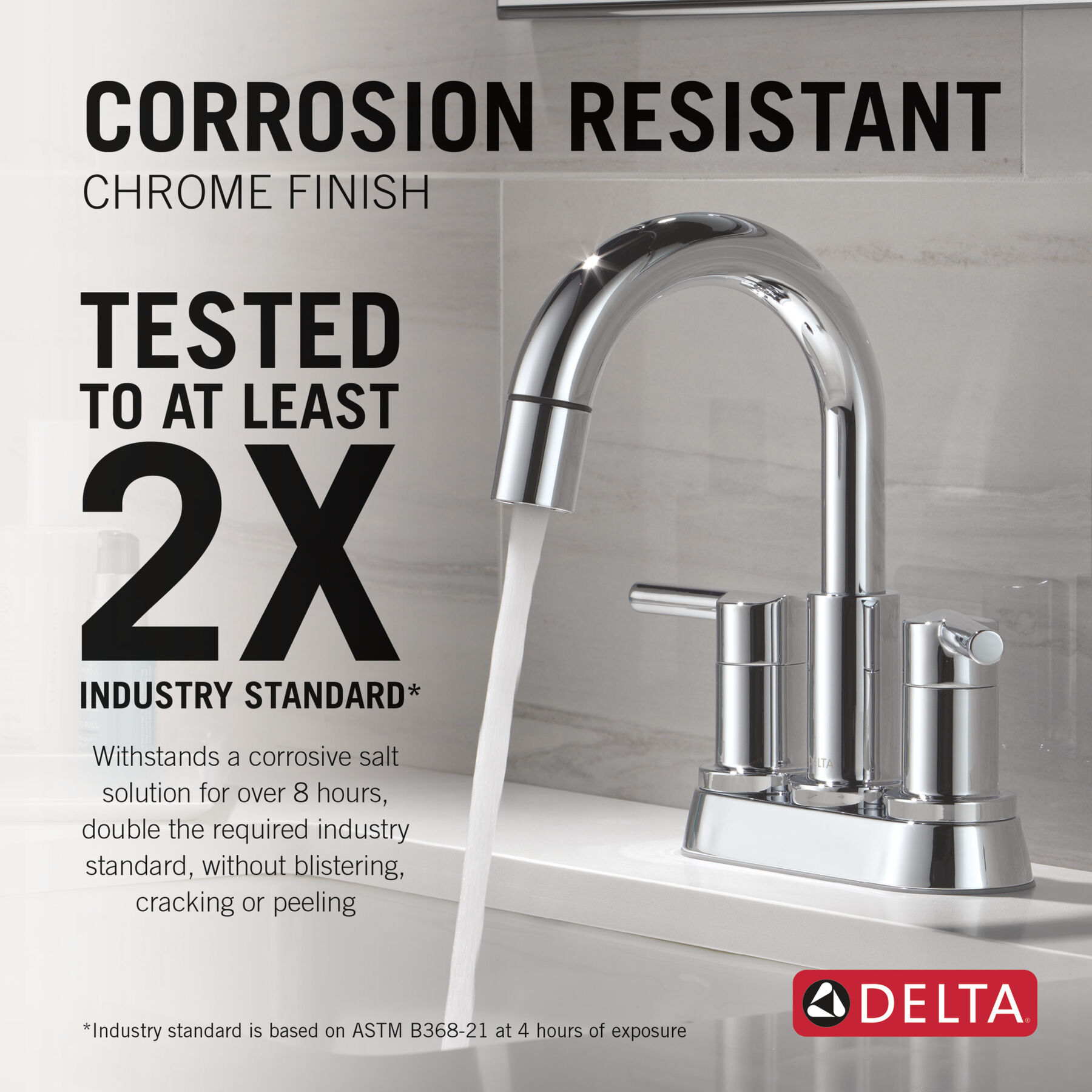 Two Handle Centerset Pull-Down Bathroom Faucet in Chrome — thumbnail 3