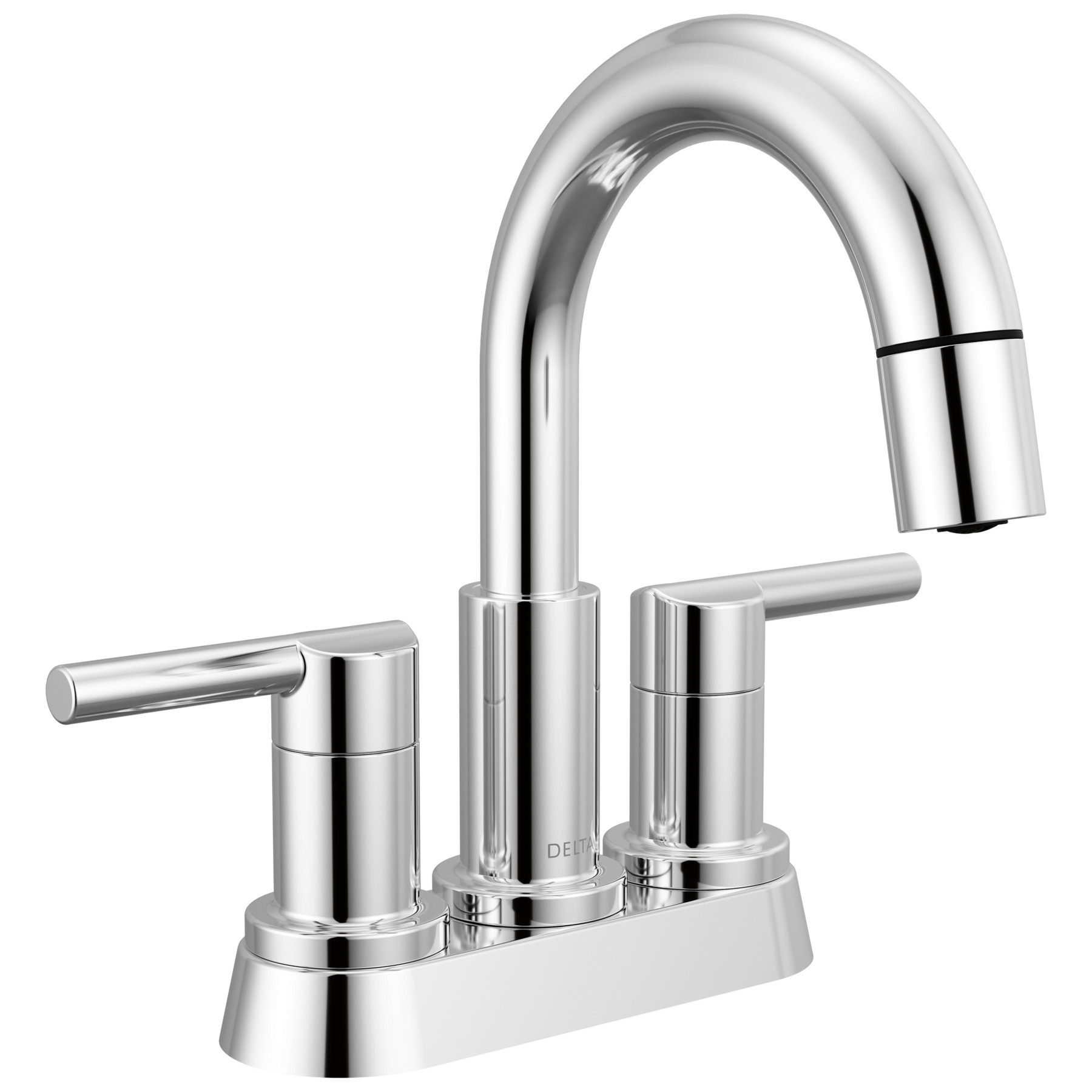 Two Handle Centerset Pull-Down Bathroom Faucet in Chrome
